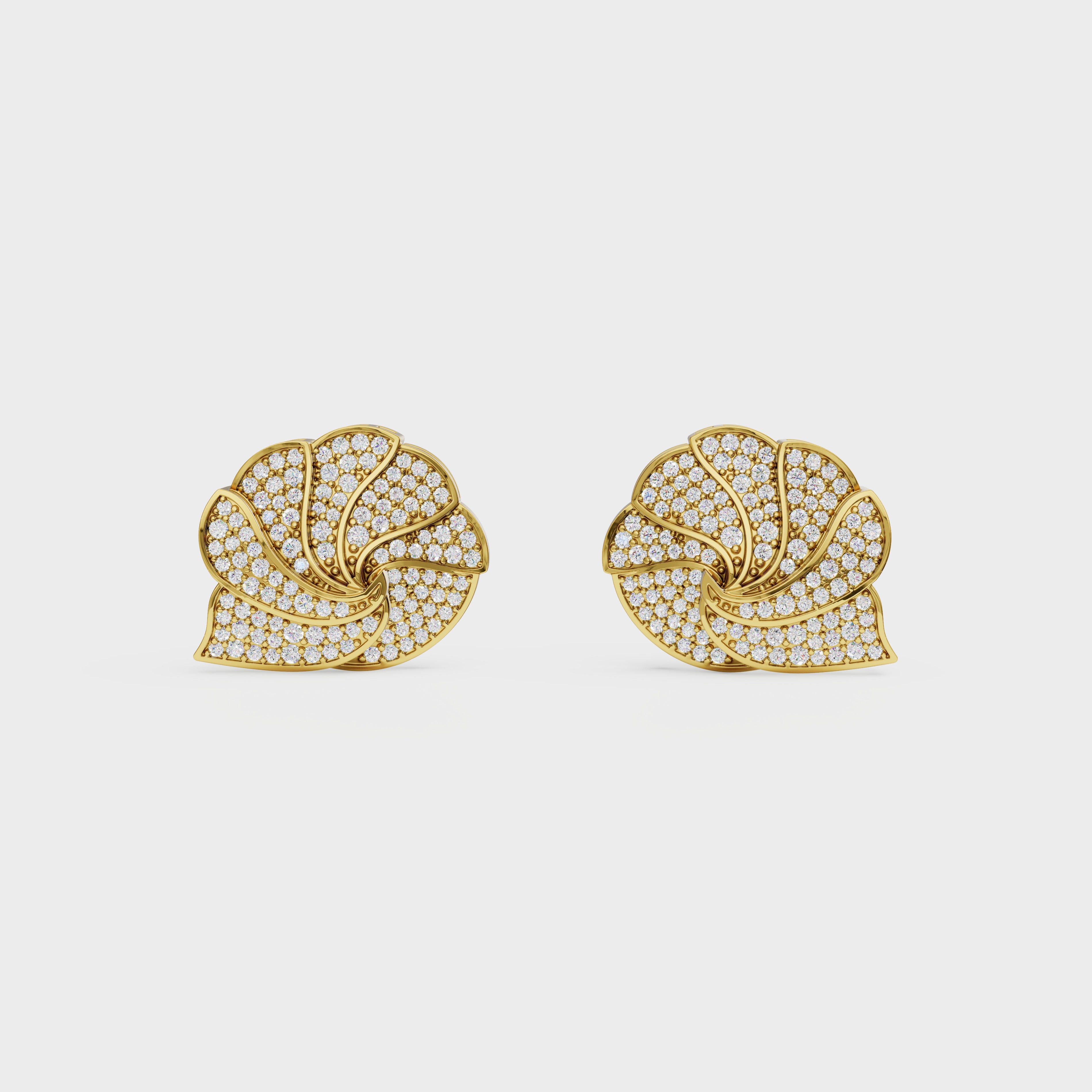 Shell inspired Diamond Ear Tops