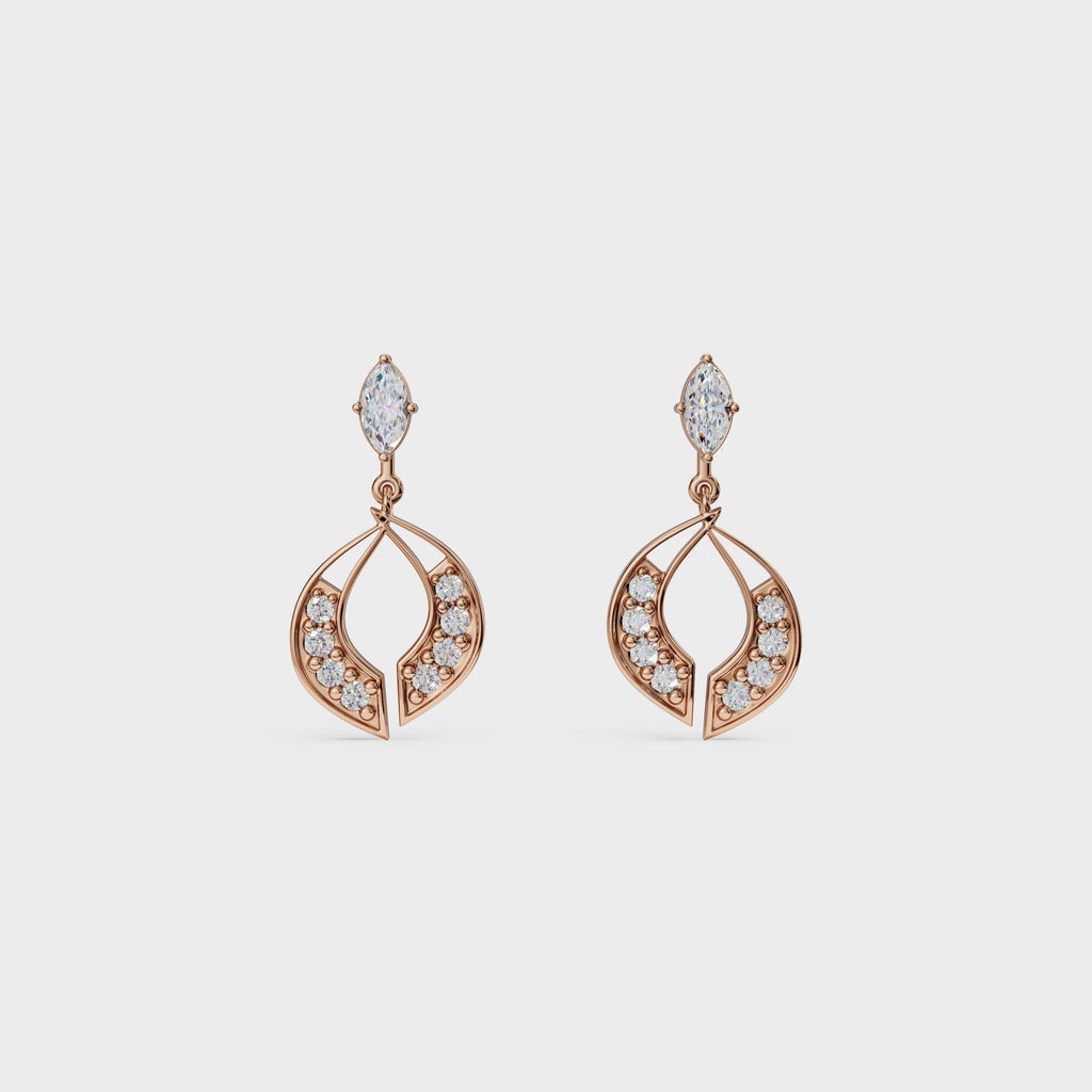 Marquise Cut 2 in 1 Stud And Drops
