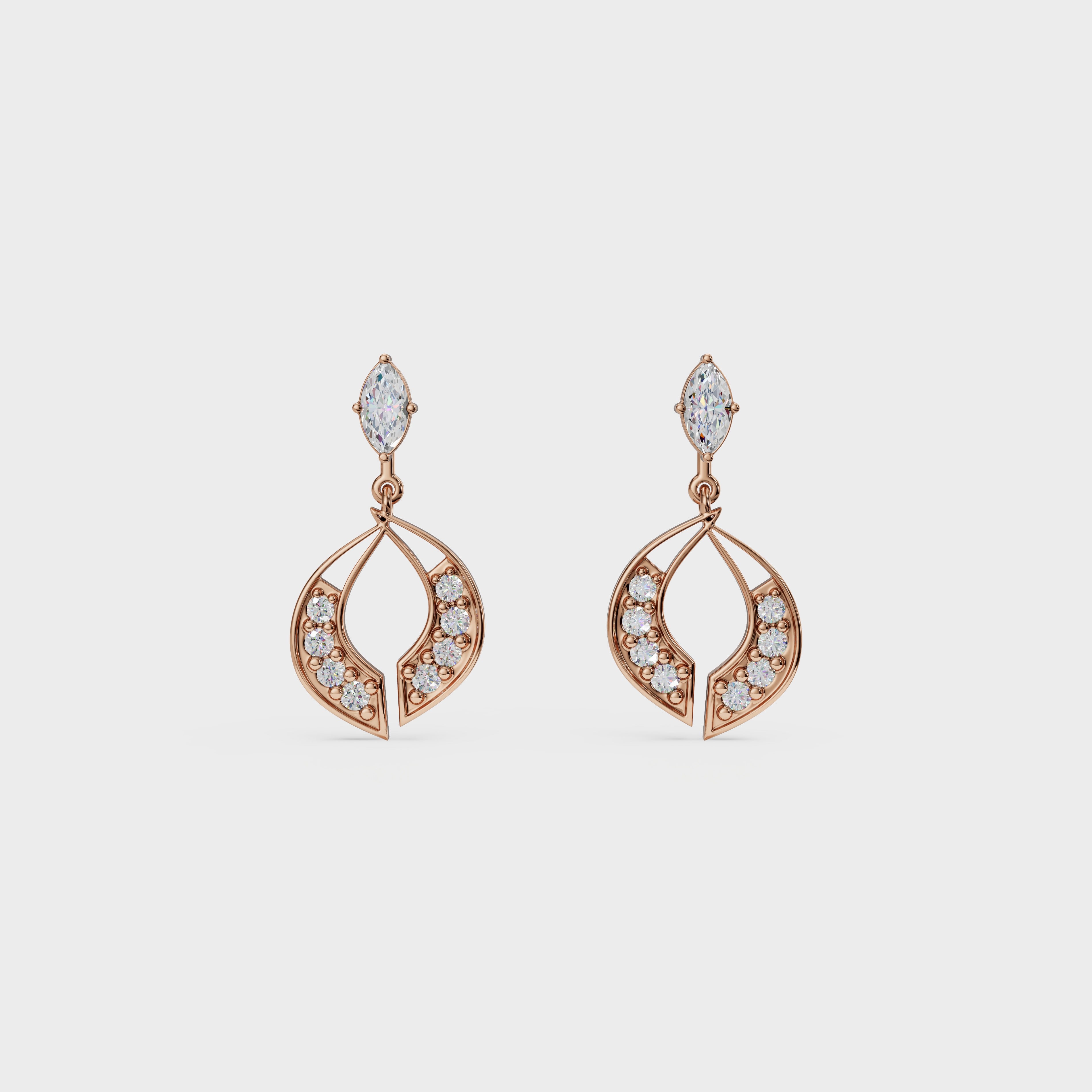 Marquise Cut 2 in 1 Stud And Drops