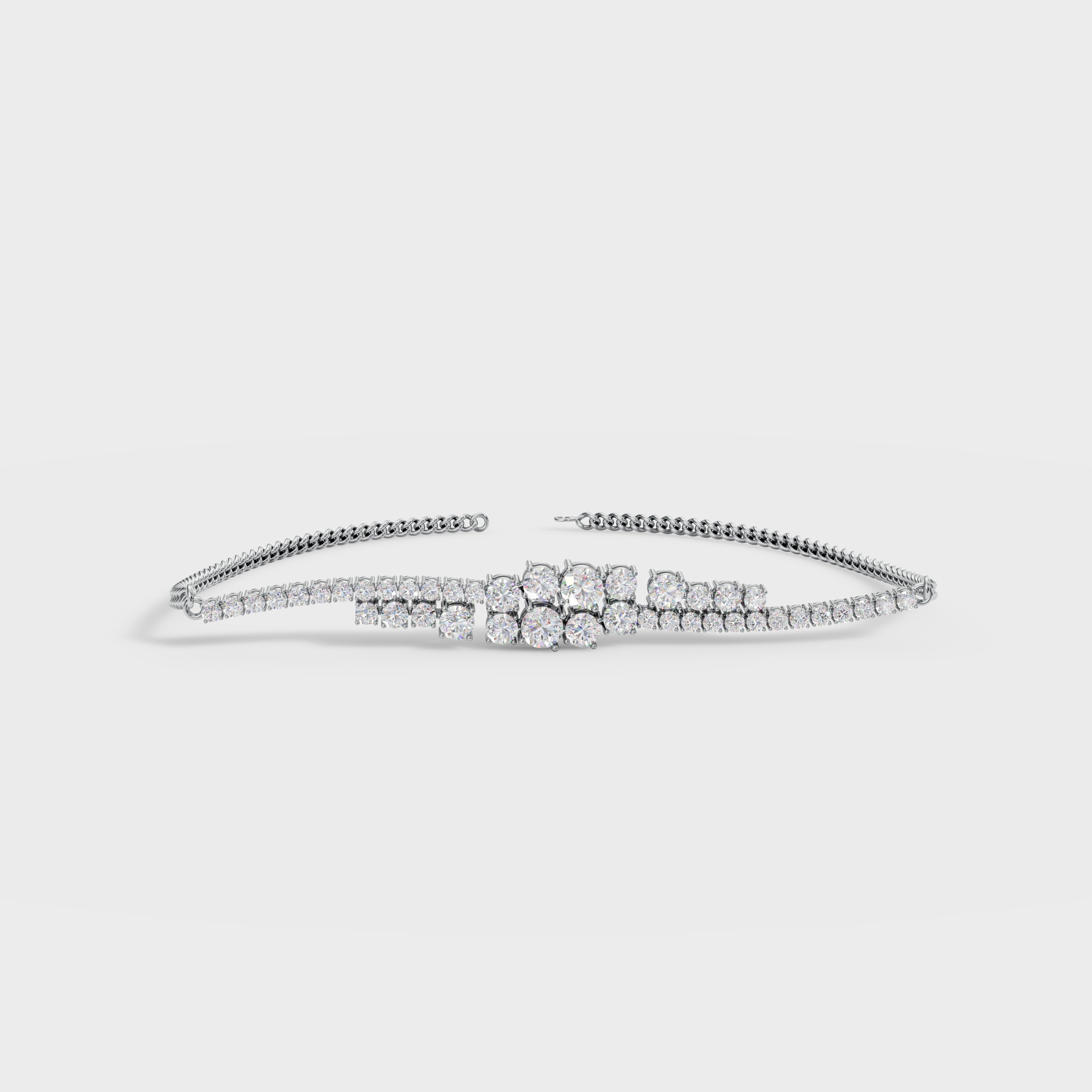 Luxury Cluster Cubic Zicronia Diamond Bracelet