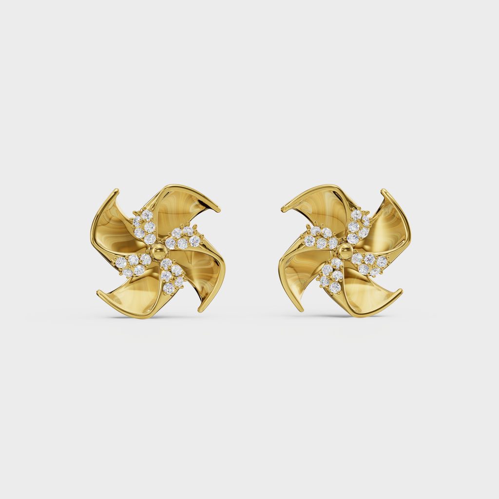 Whirlwind diamond Stud Earrings