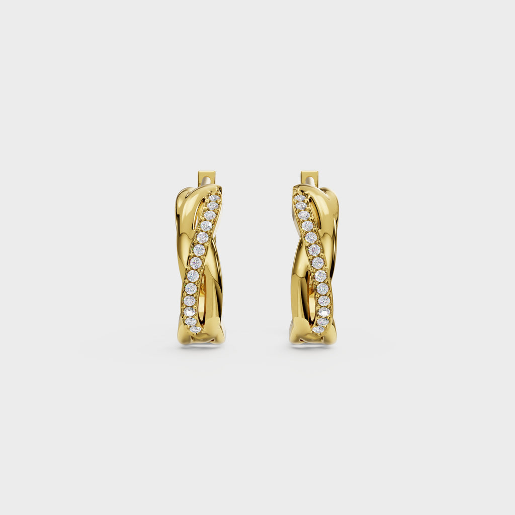 Twist of Sparkle Diamond Hoop Earrings