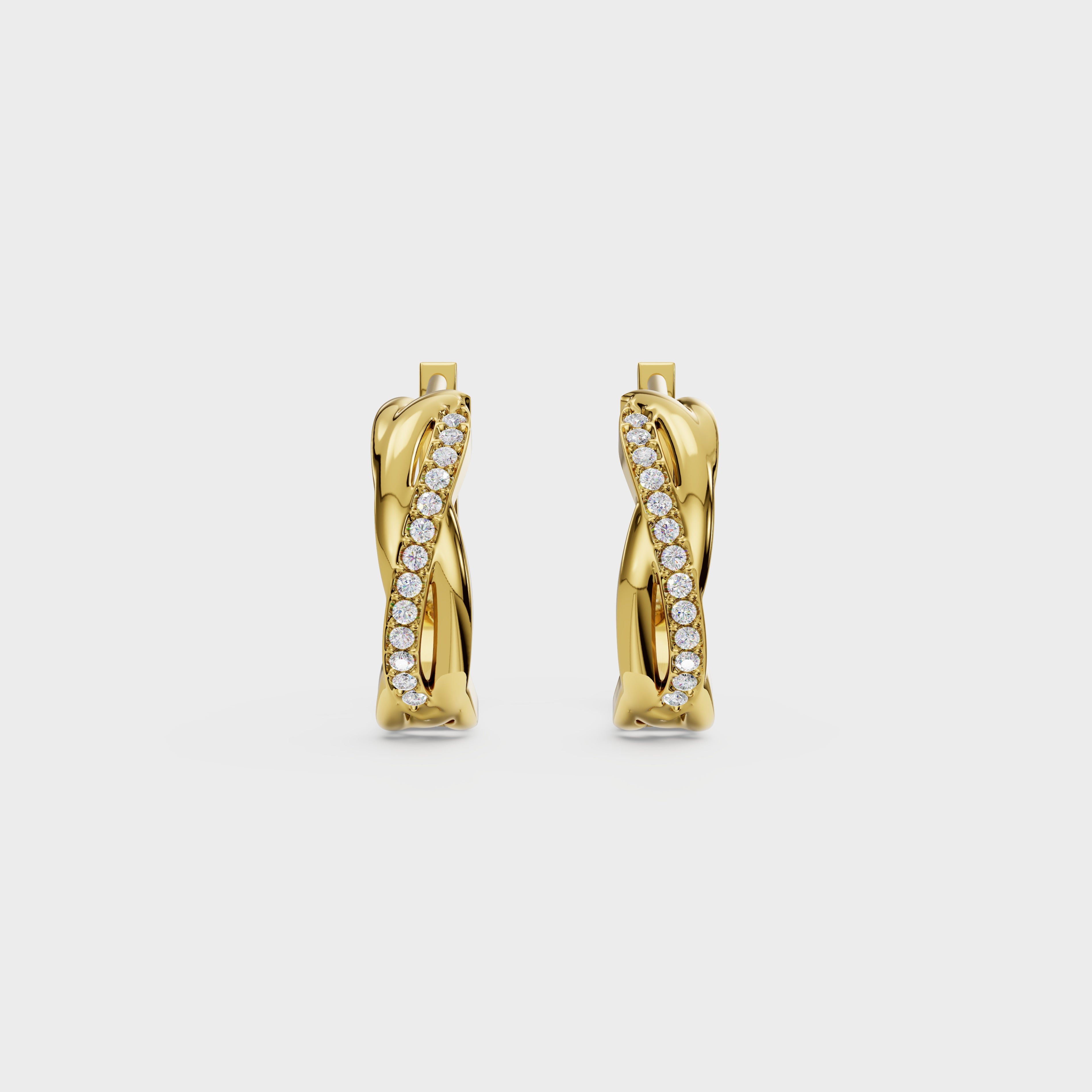 Twist of Sparkle Diamond Hoop Earrings