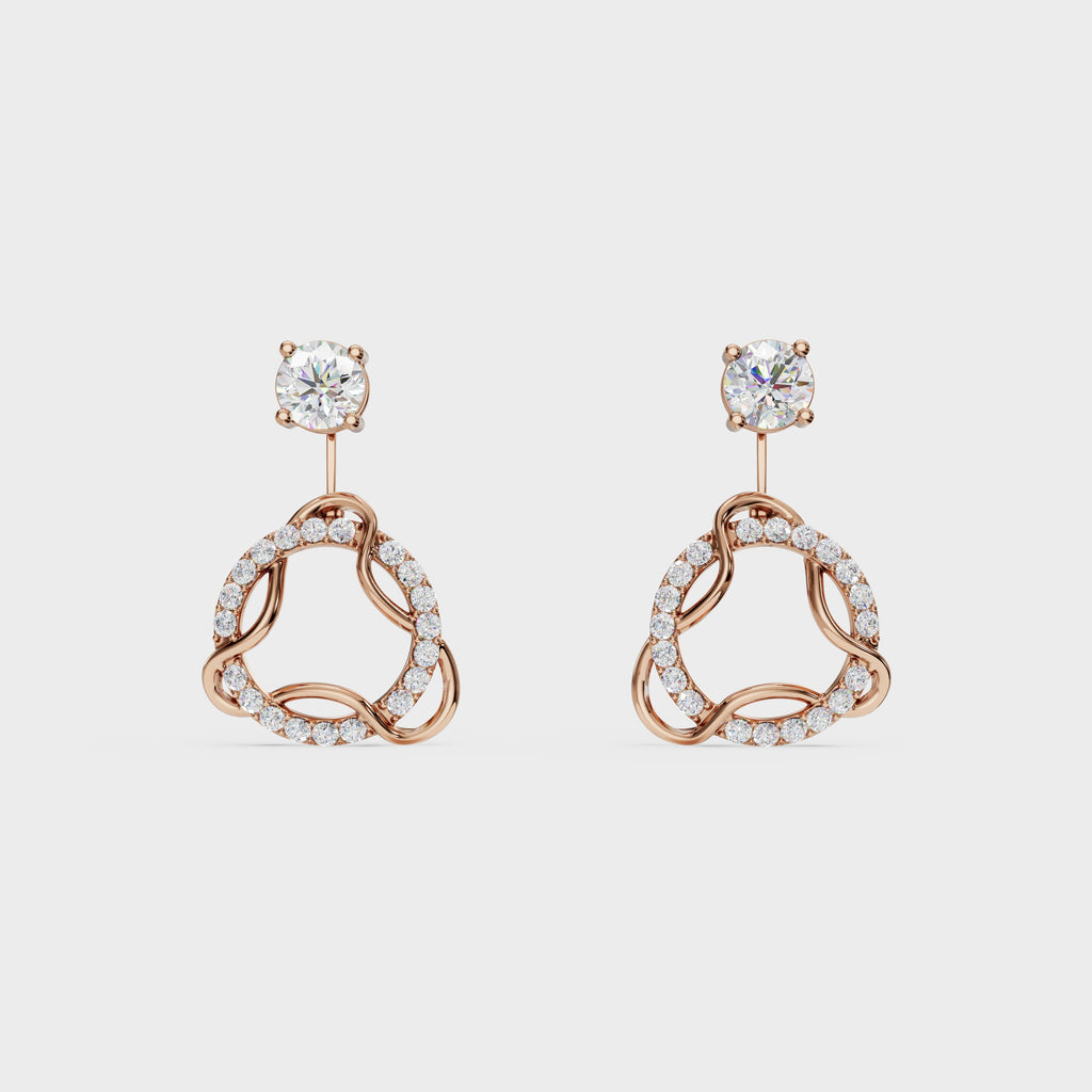 Modern Diamond 2 in 1 Earrings