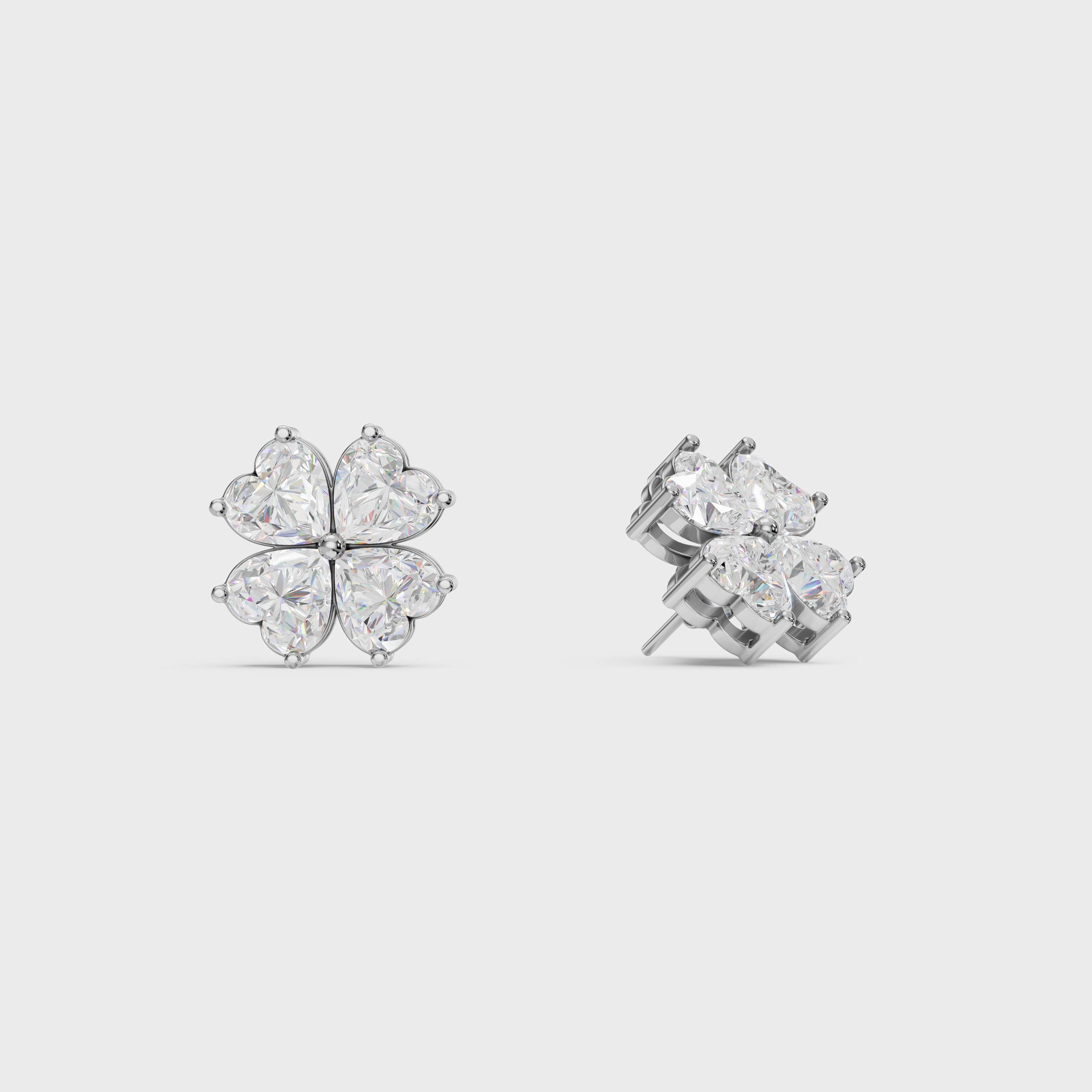 Heart Flowers Studs