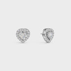 Heart Cut Halo Stud Earrings