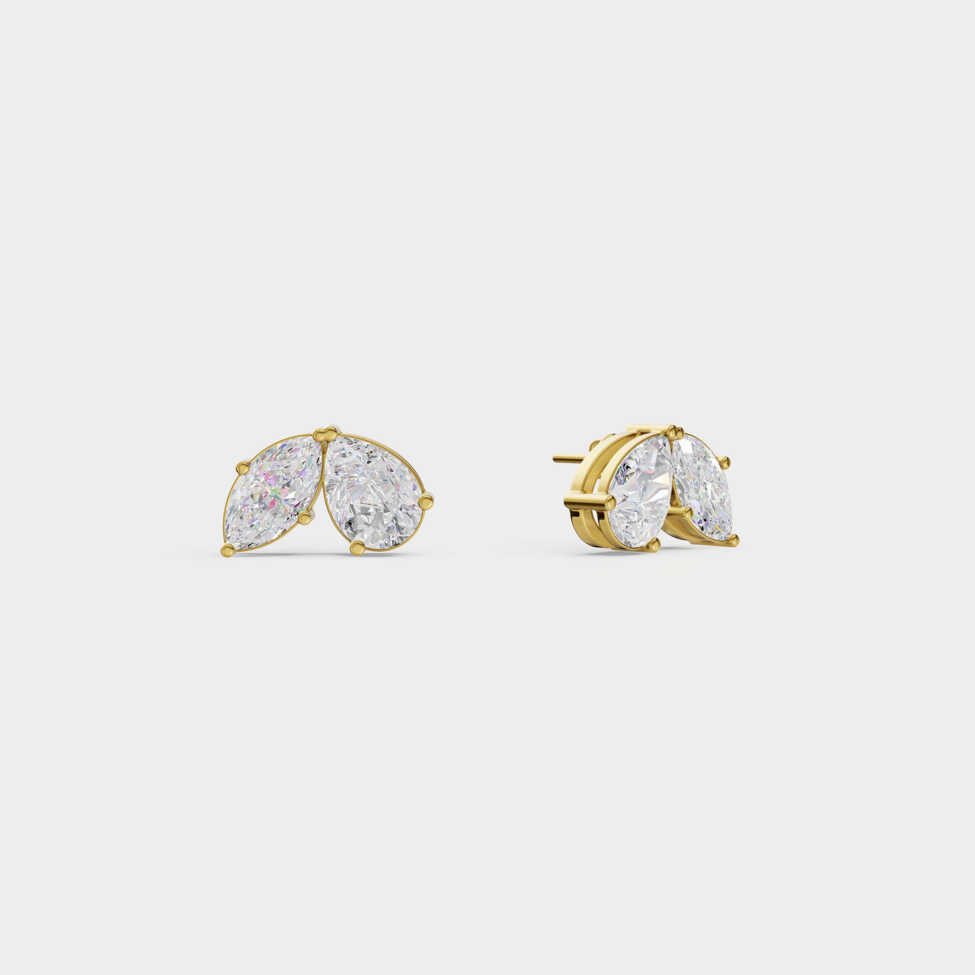 Toi Moi Pear &  Marquise Cut Stud Earrings