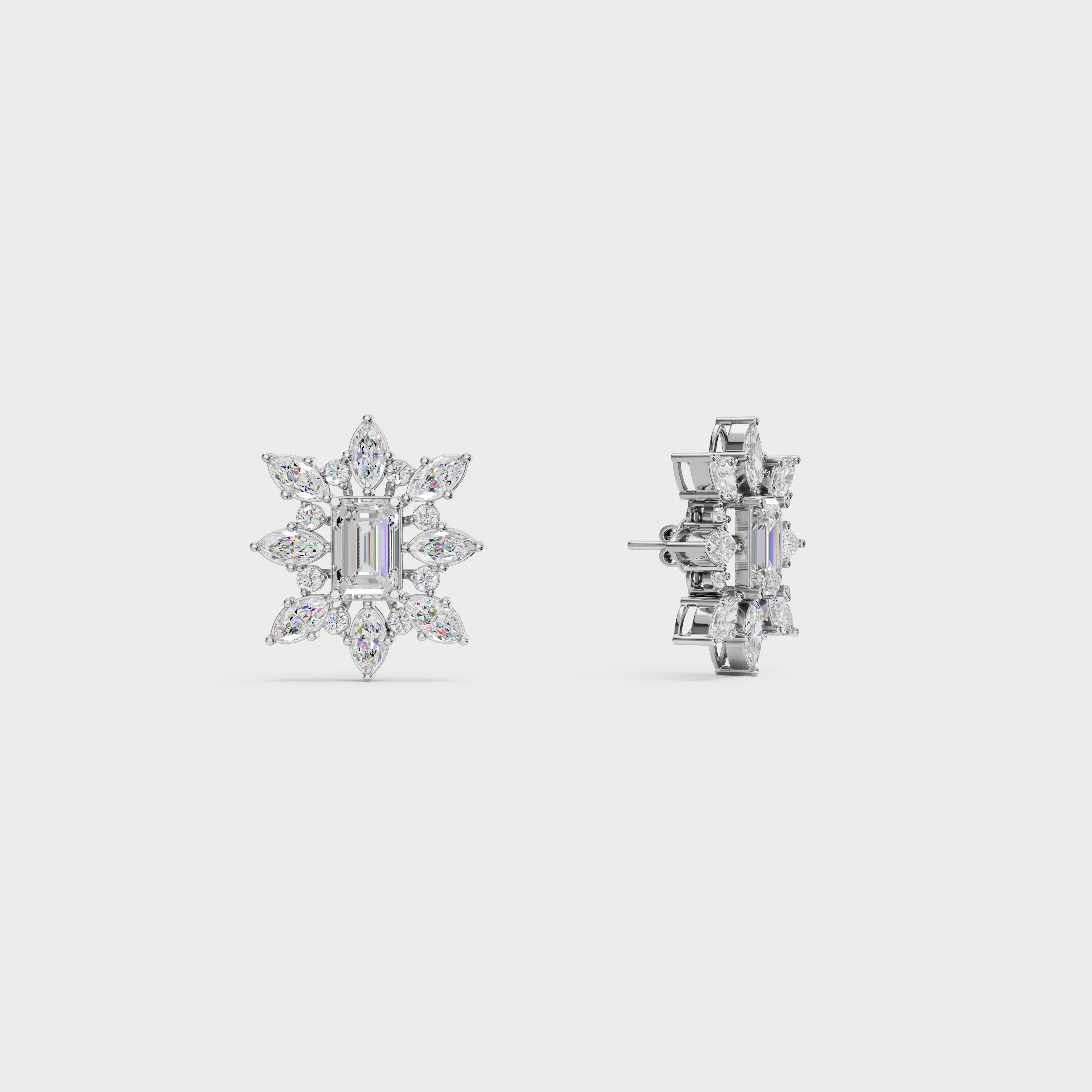 Emerald Flower theme Earrings