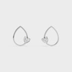 Heart in Teardrop Stud Earring