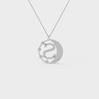 Crescent S Intial Pendant