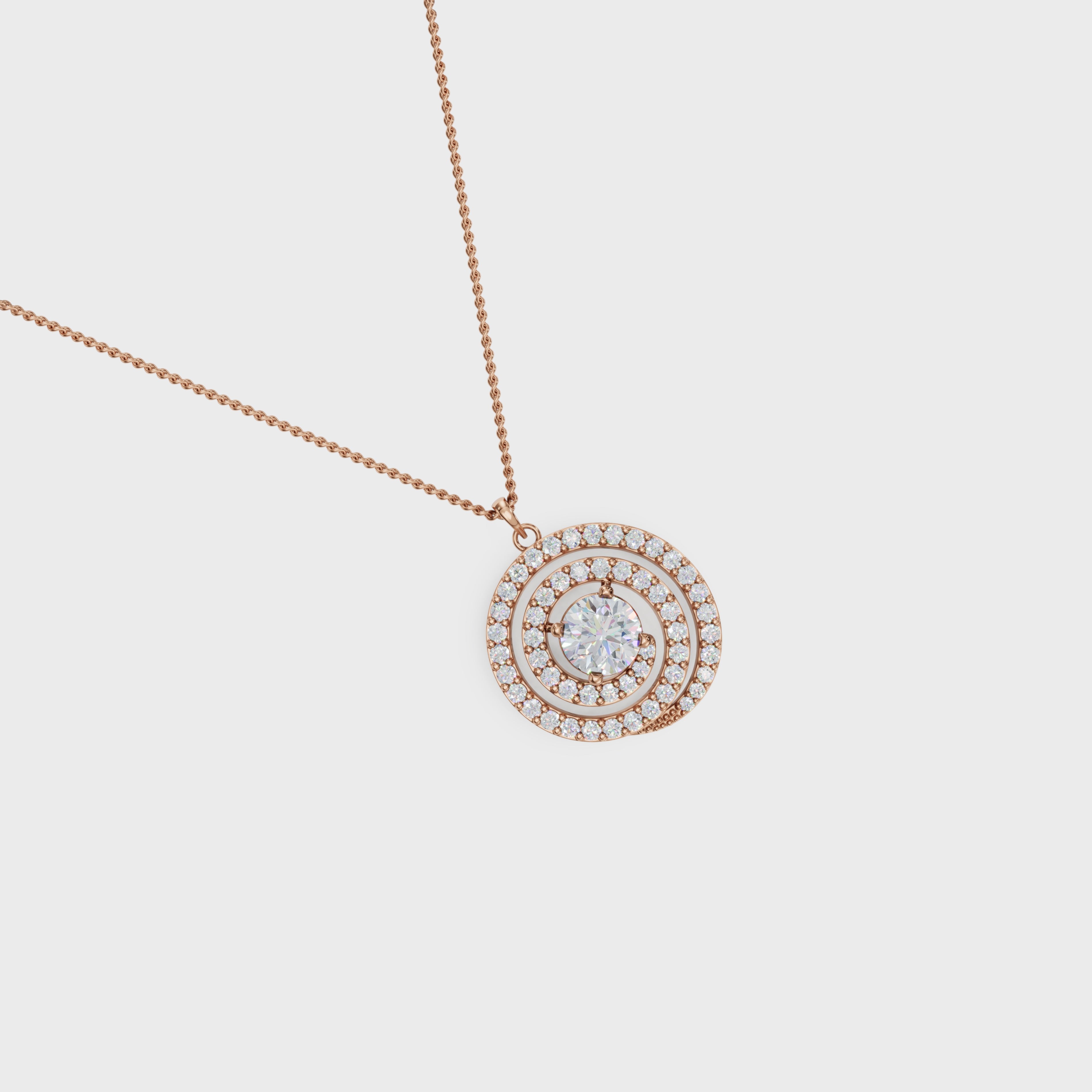 1ct infinity circles diamond pendant