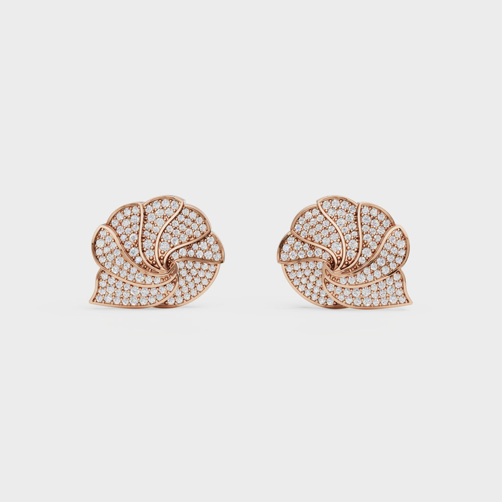 Shell inspired Diamond Ear Tops
