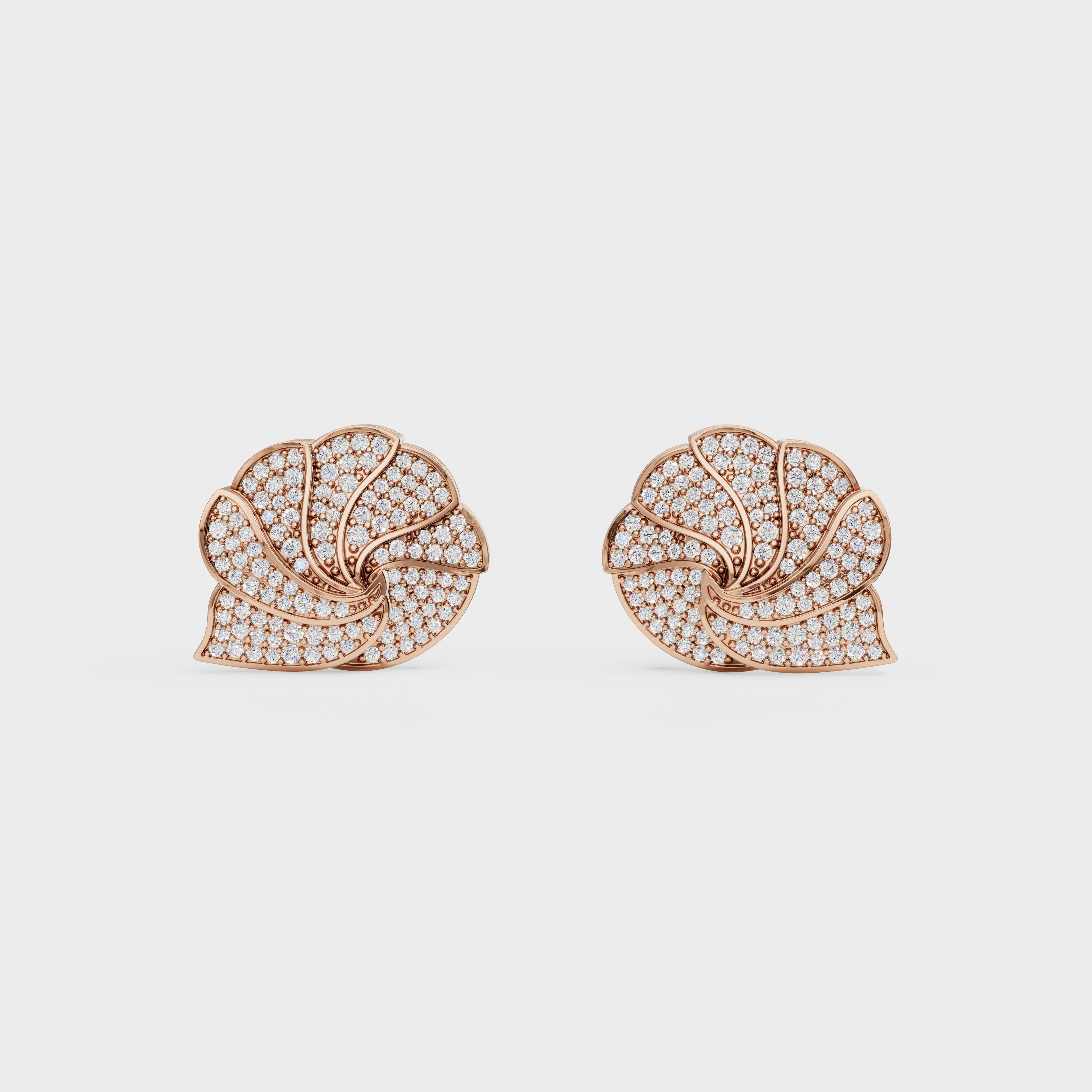 Shell inspired Diamond Ear Tops