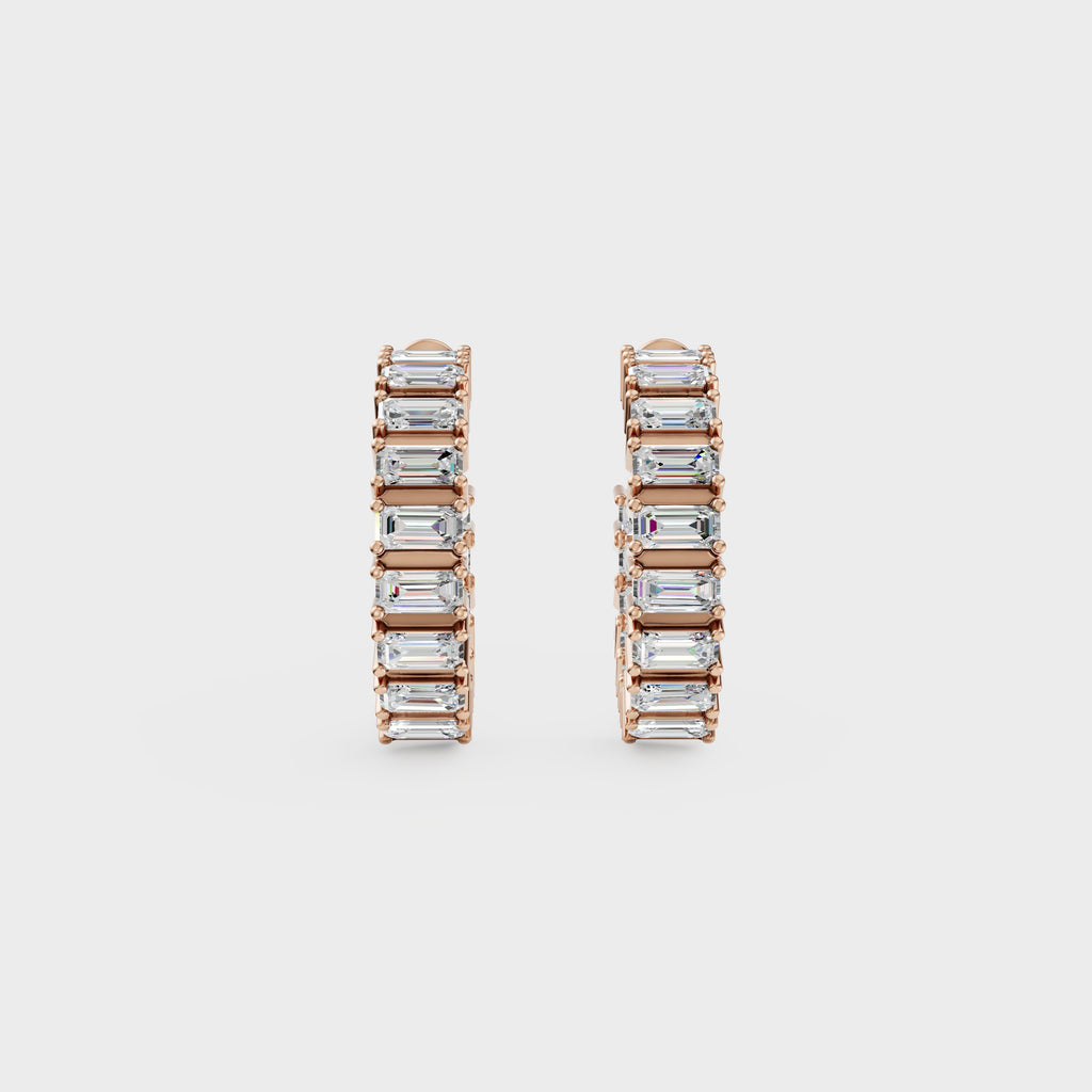 Asymmetrical Radiance Diamond Hoops Earrings