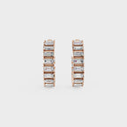 Asymmetrical Radiance Diamond Hoops Earrings