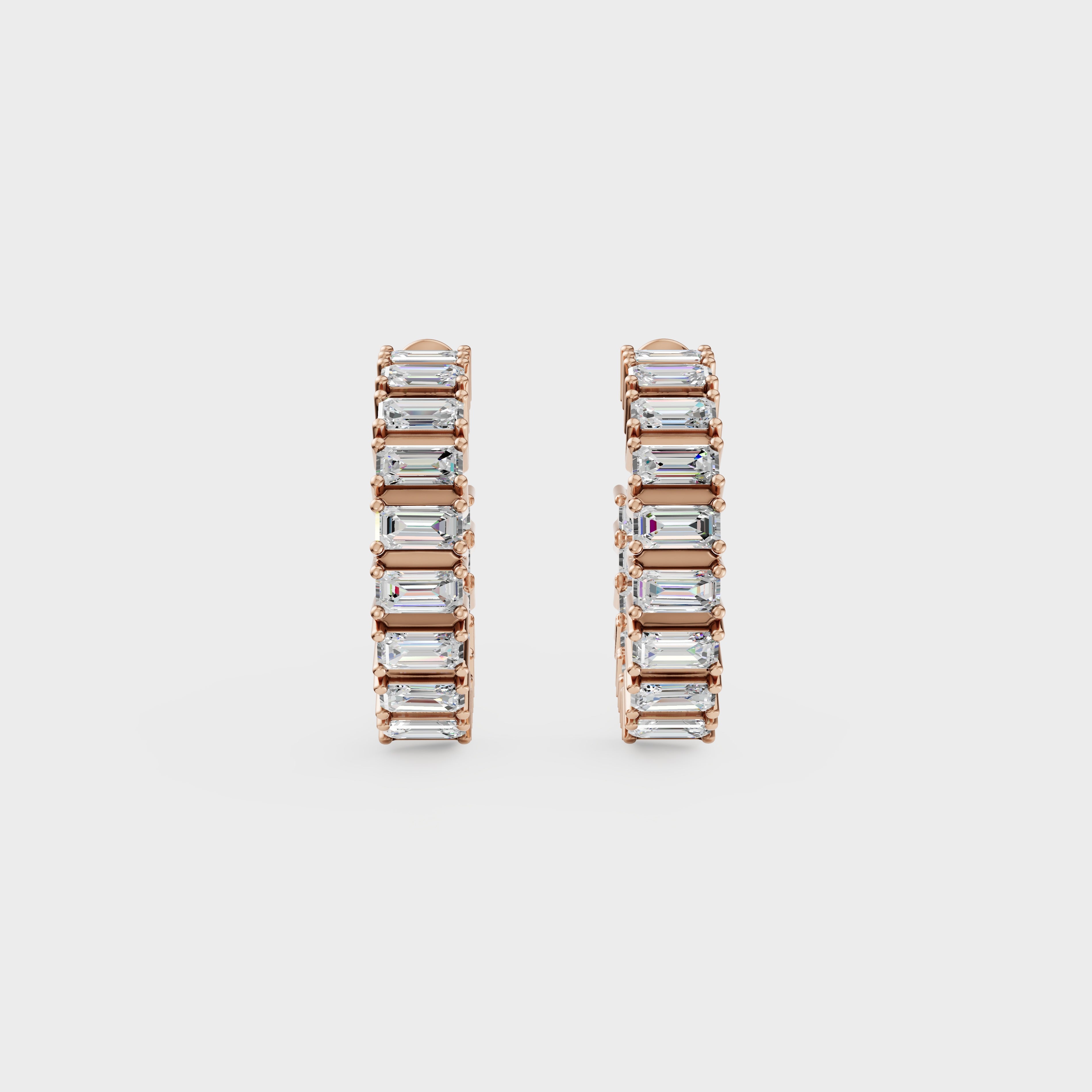 Asymmetrical Radiance Diamond Hoops Earrings