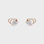 Butterfly Theme Heart Stud Earrings