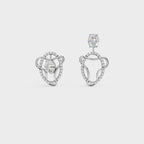 Diamond Swirl Halo Earrings