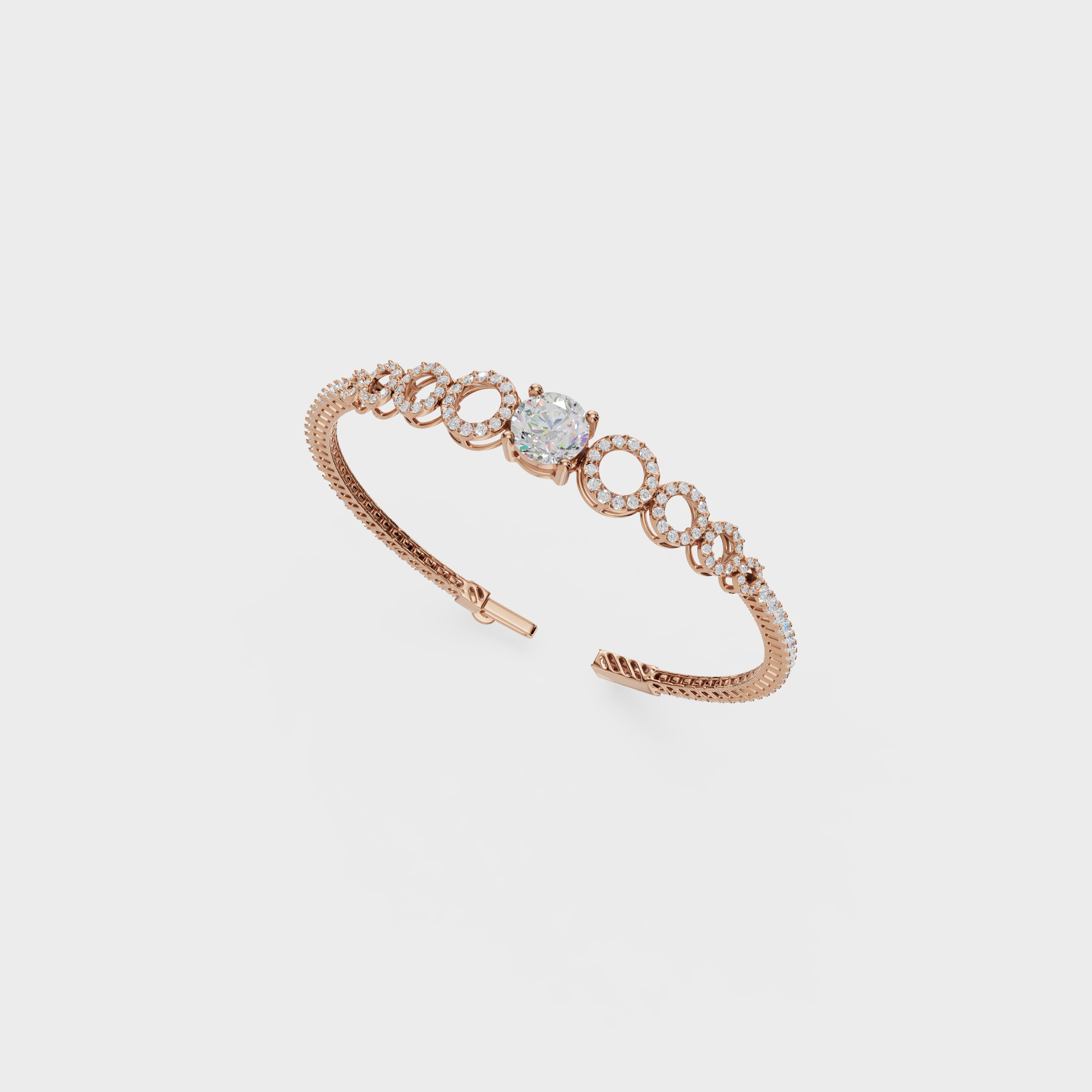 Halo Circle Solitaire Bracelet