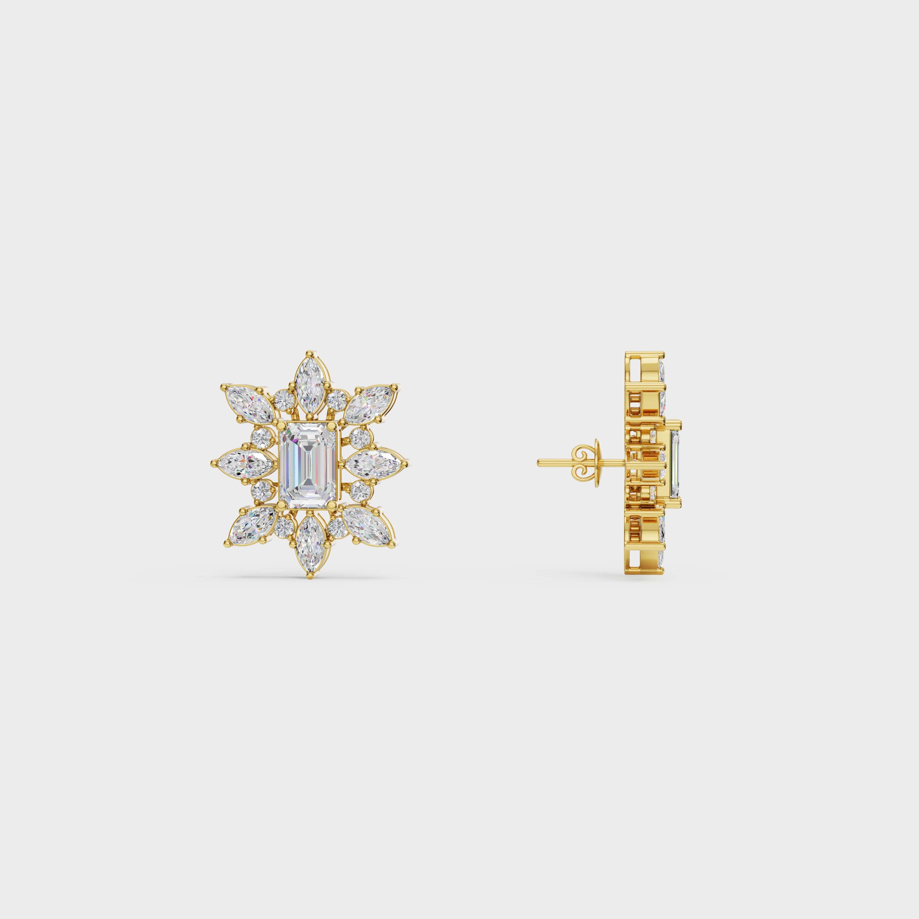 Emerald Flower theme Earrings
