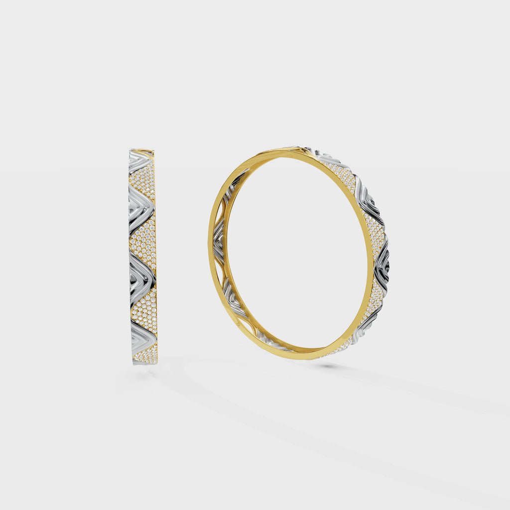 Petal Diamond Wave Elegant Tide Kada Bracelet
