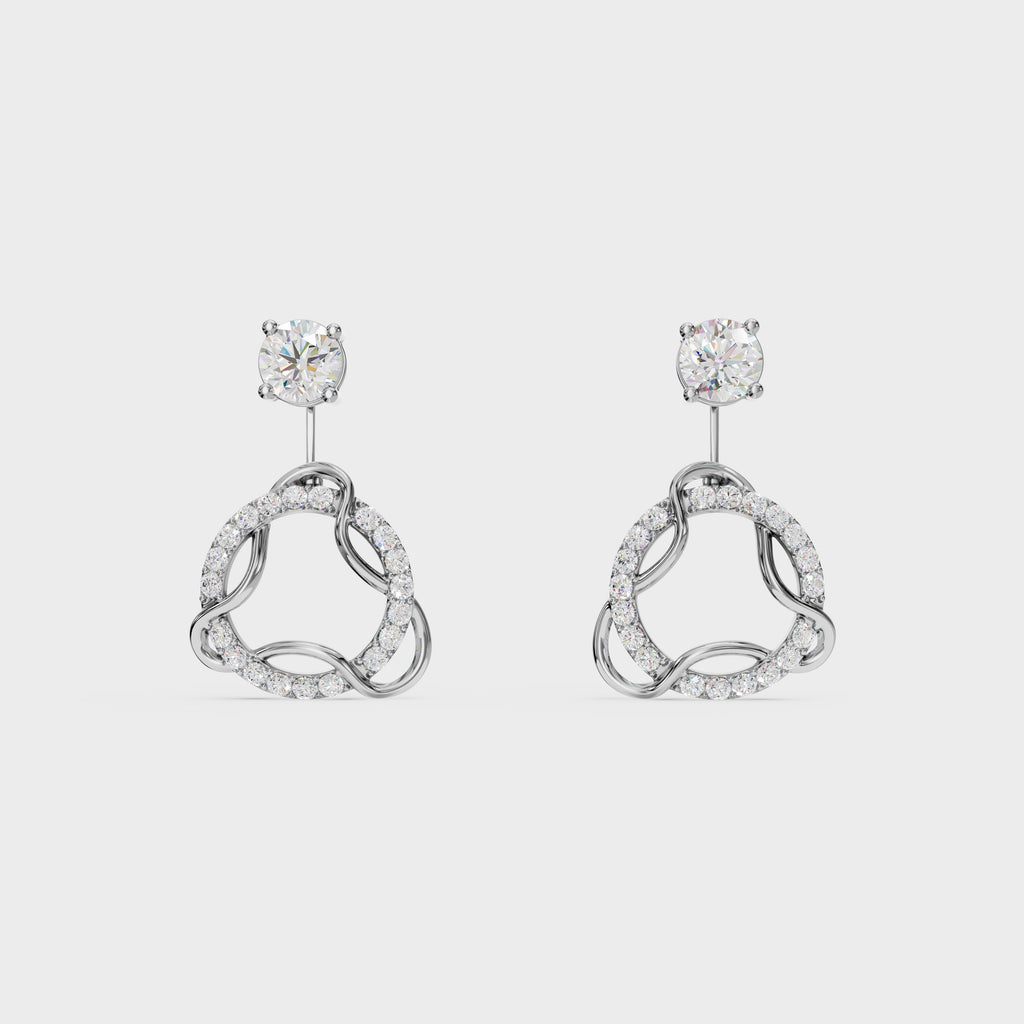 Modern Diamond 2 in 1 Earrings
