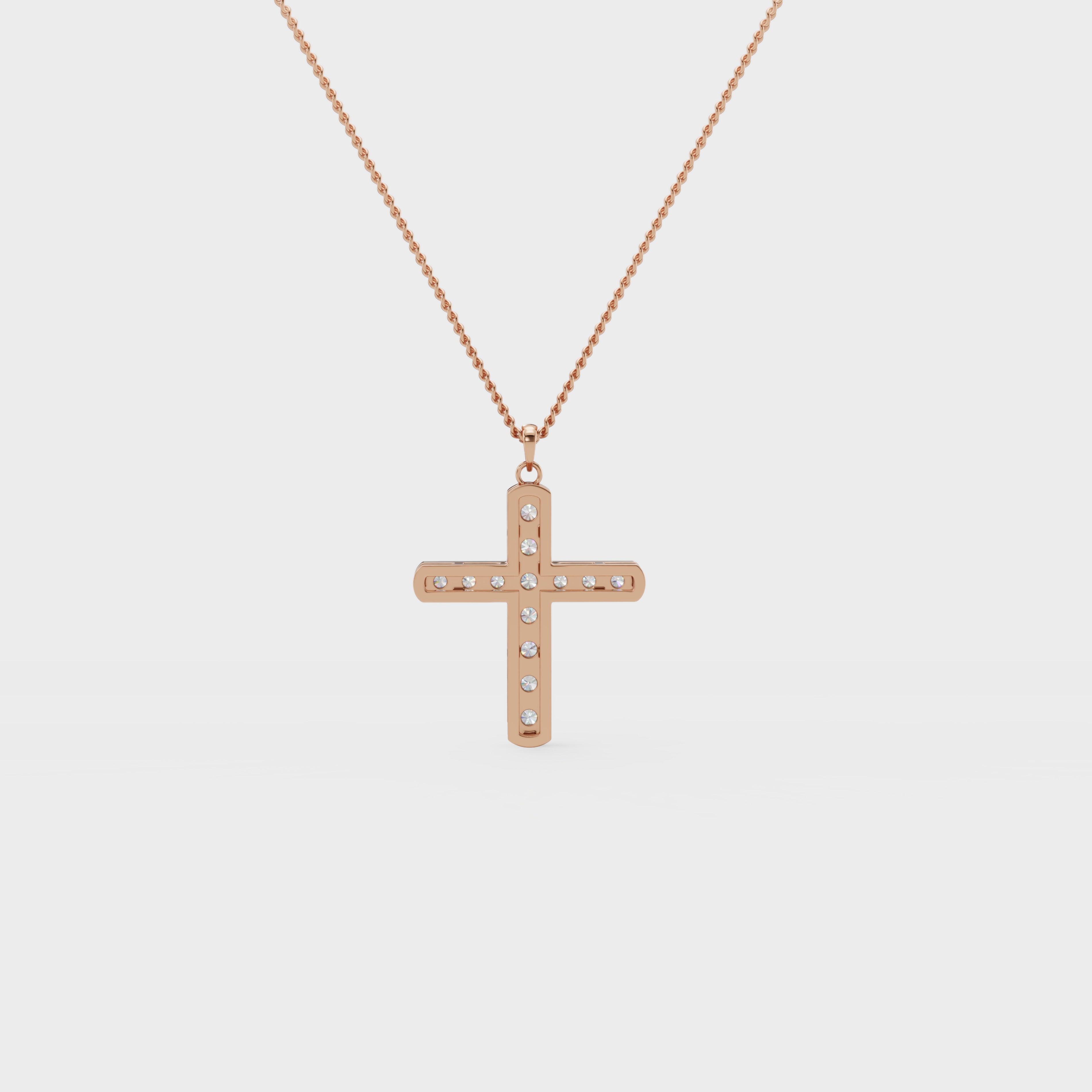 Christian Cross Round Diamond Pendant