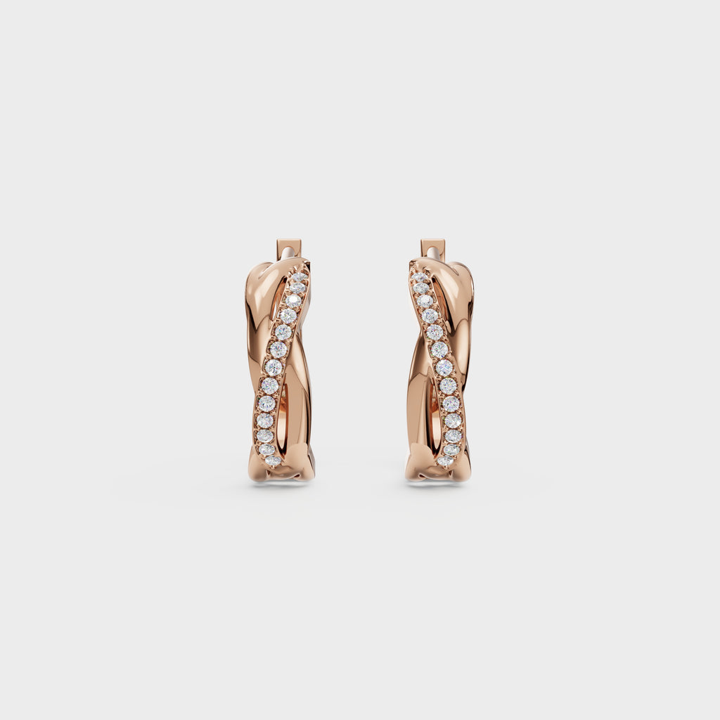 Twist of Sparkle Diamond Hoop Earrings