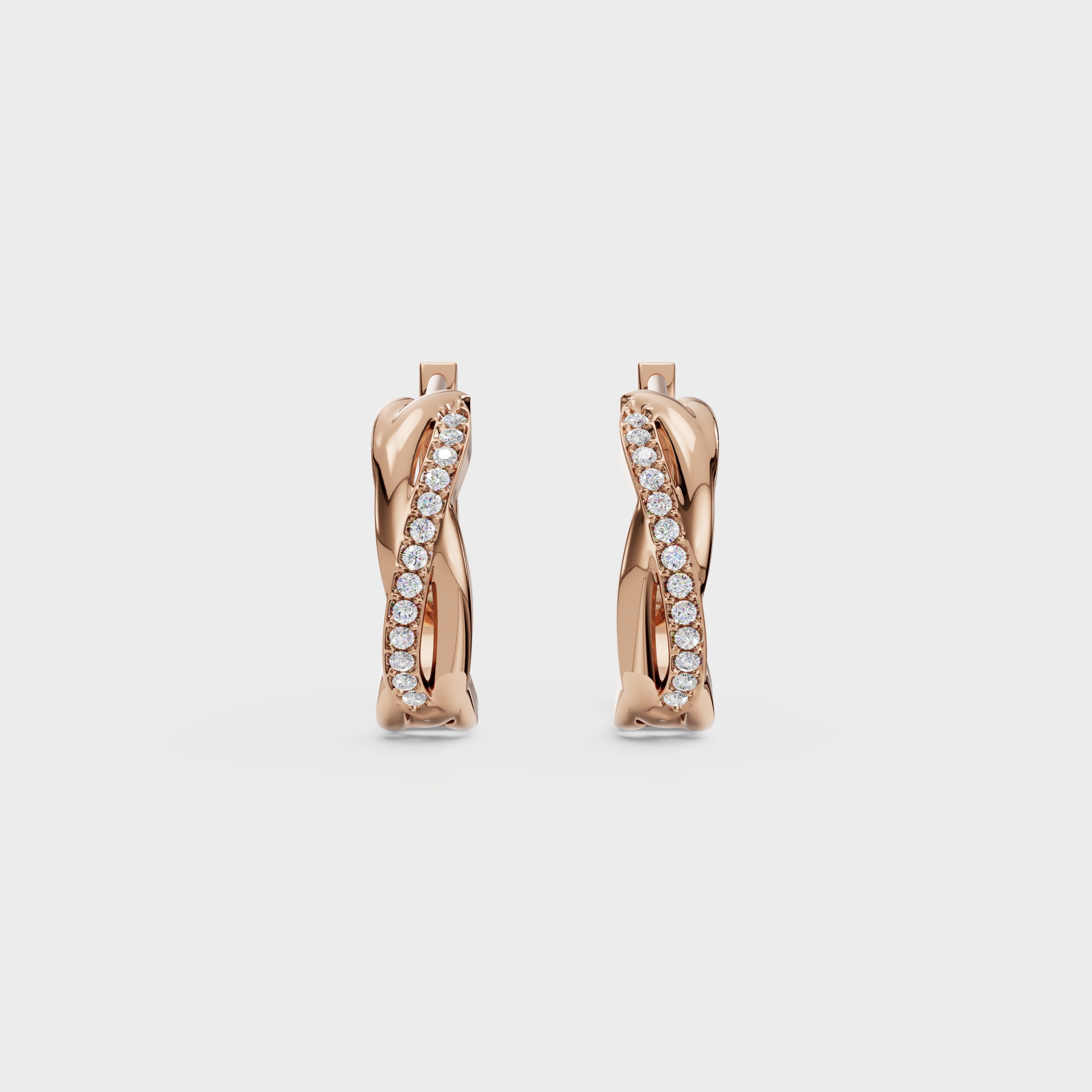 Twist of Sparkle Diamond Hoop Earrings