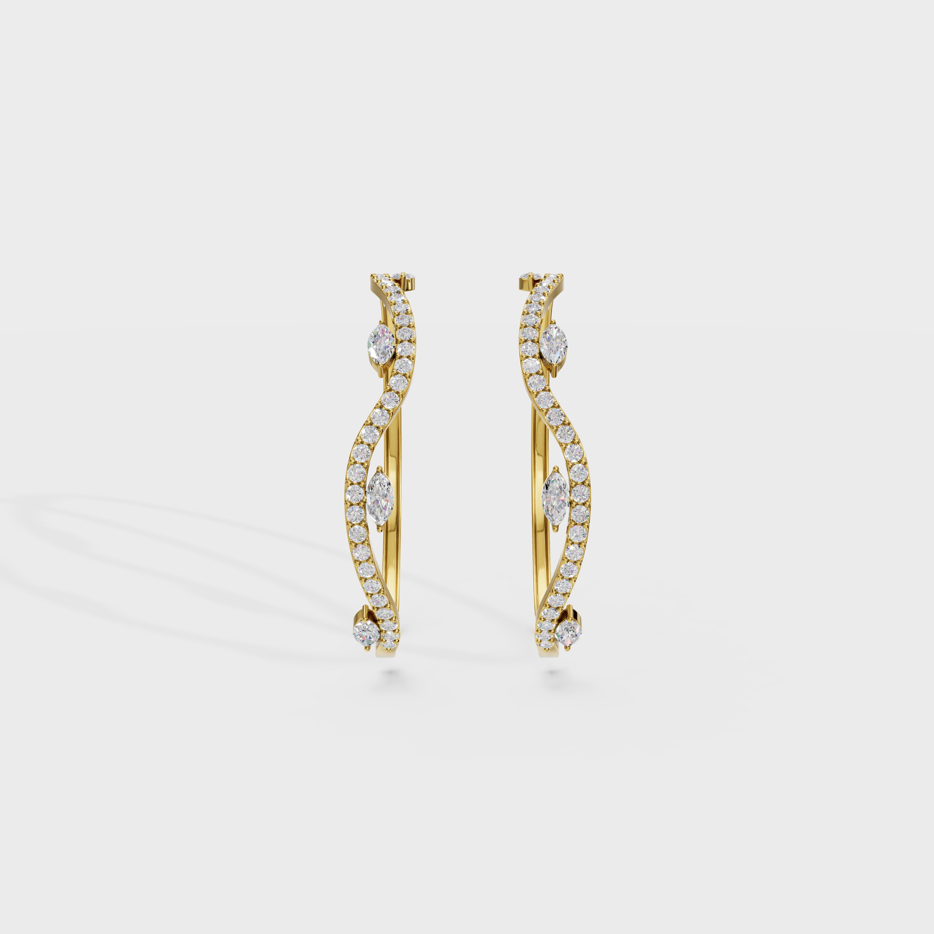 Lux Wave Diamond Kada Bracelet