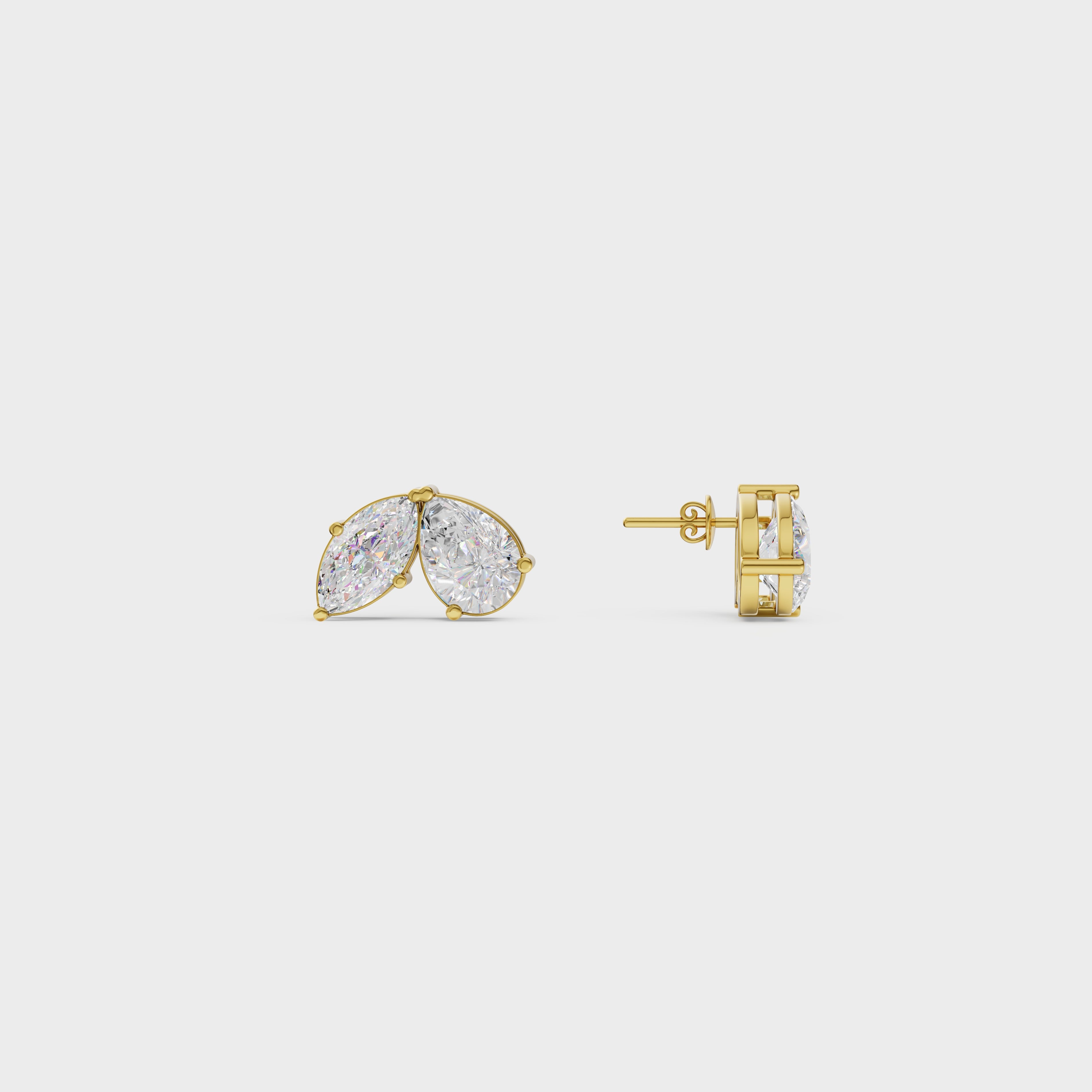 Toi Moi Pear &  Marquise Cut Stud Earrings