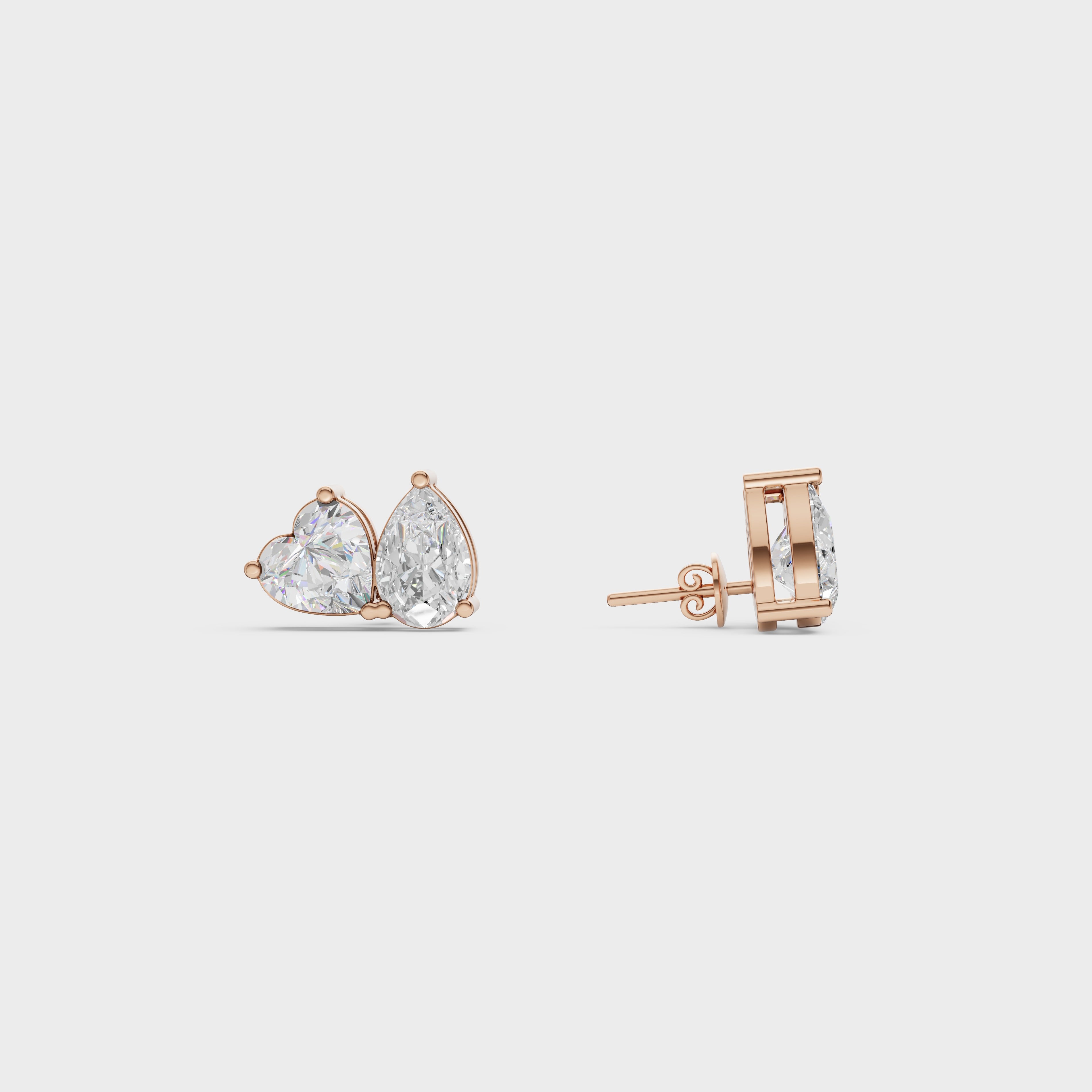Heart &  Pear Studs