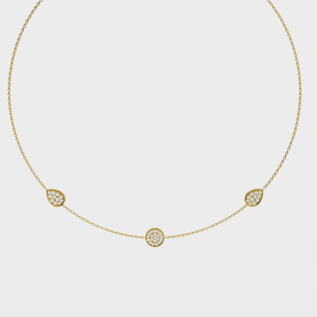 Bezel Round And Pear Charm