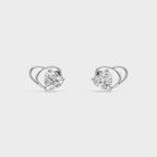 Butterfly Theme Heart Stud Earrings