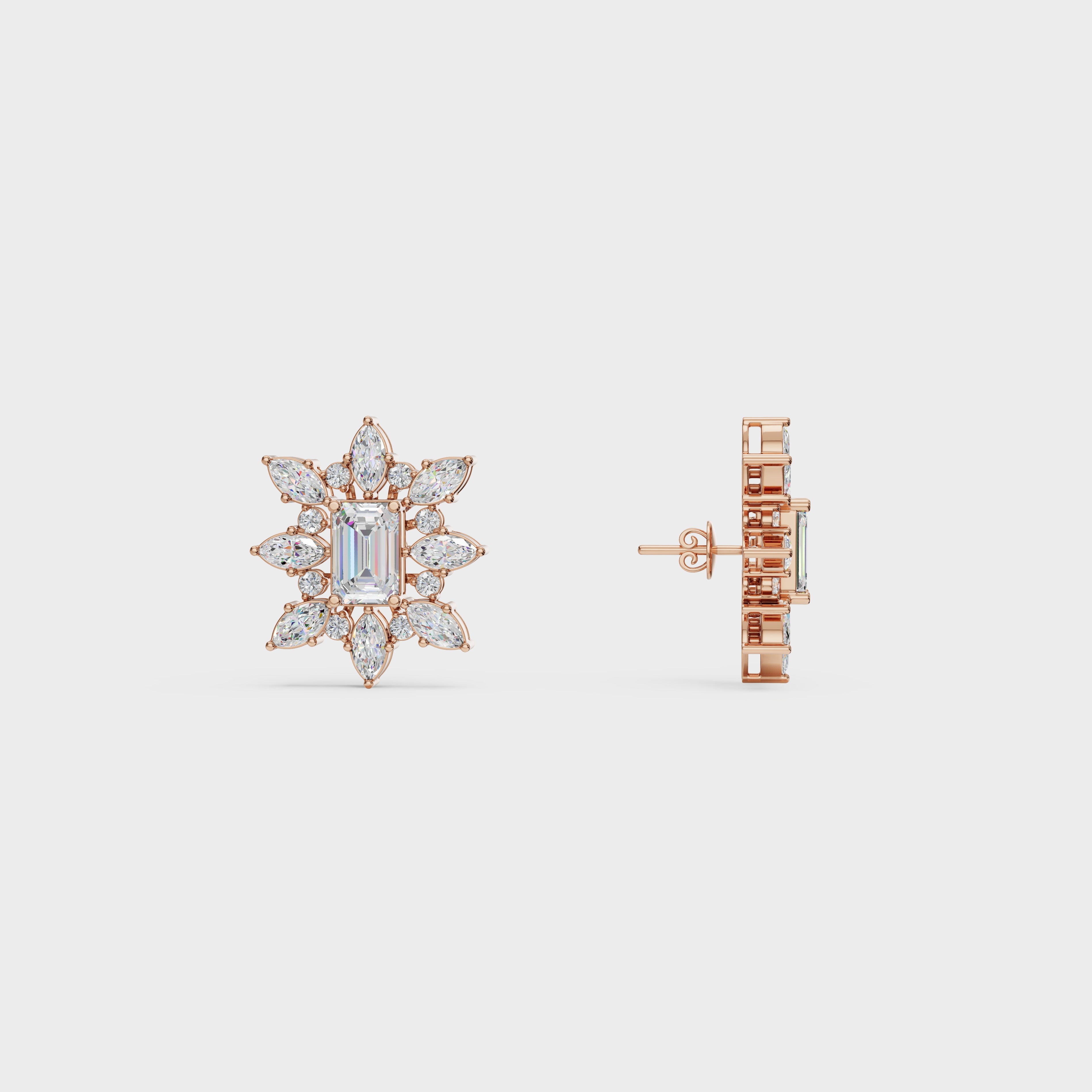 Emerald Flower theme Earrings
