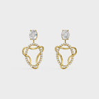 Diamond Swirl Halo Earrings