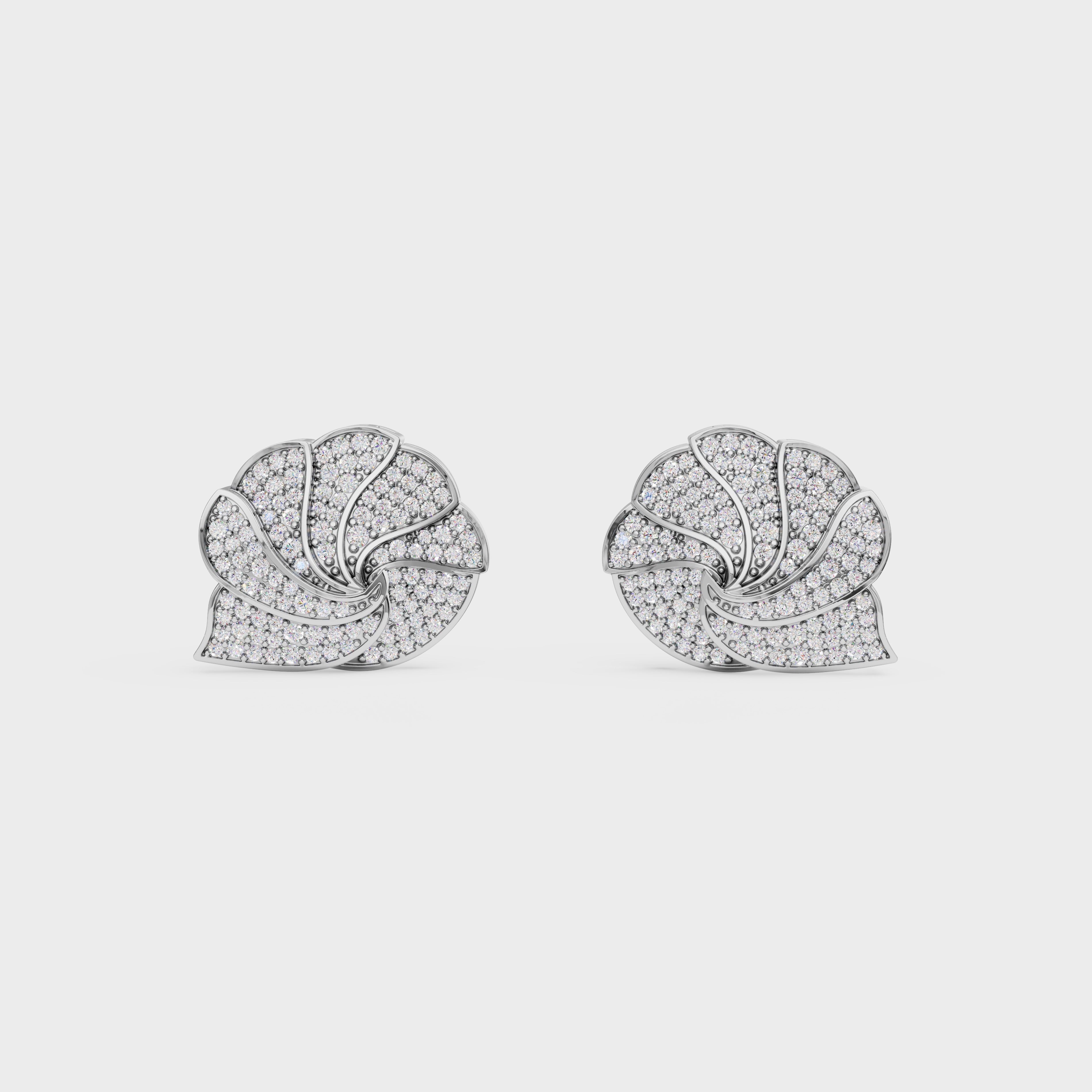 Shell inspired Diamond Ear Tops