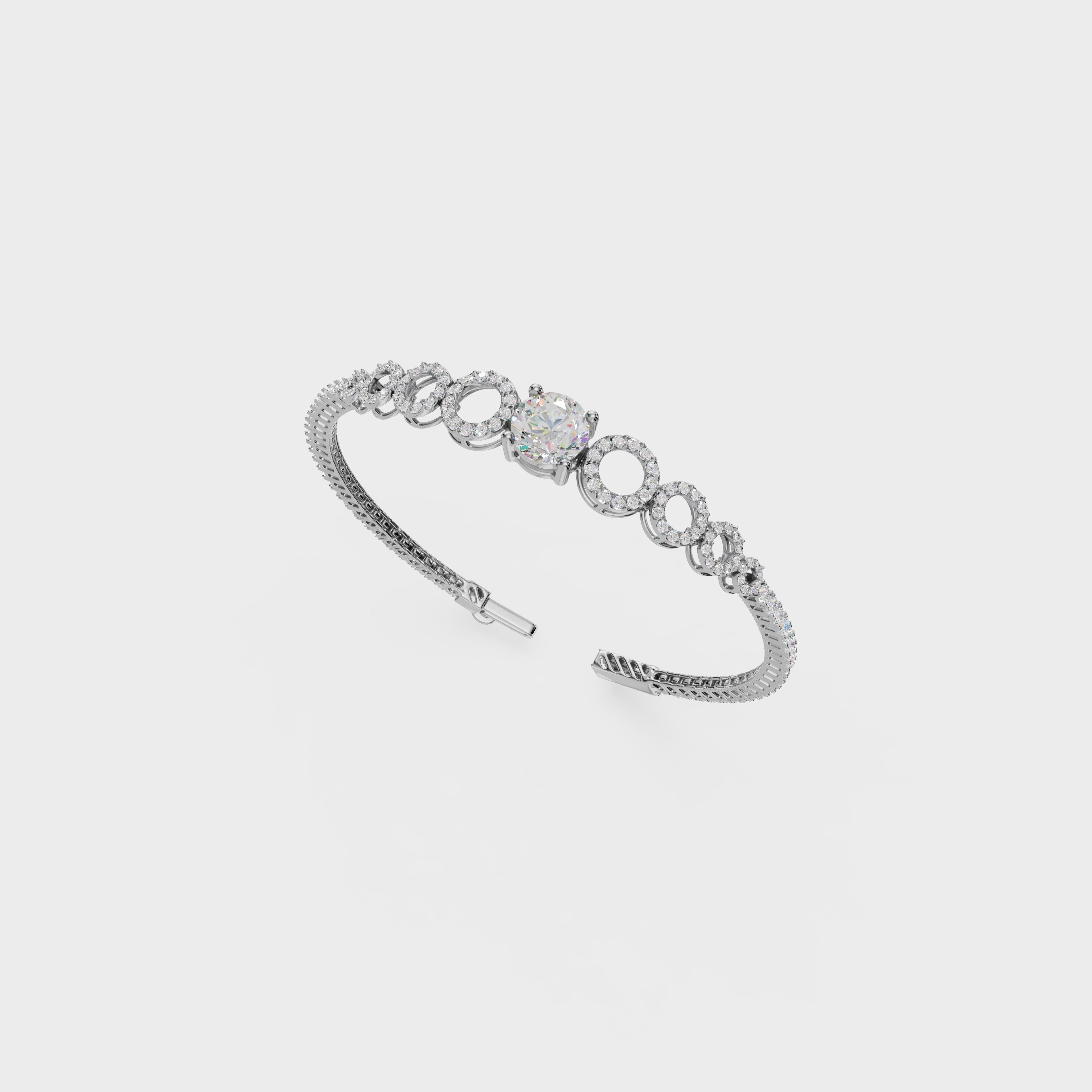 Halo Circle Solitaire Bracelet