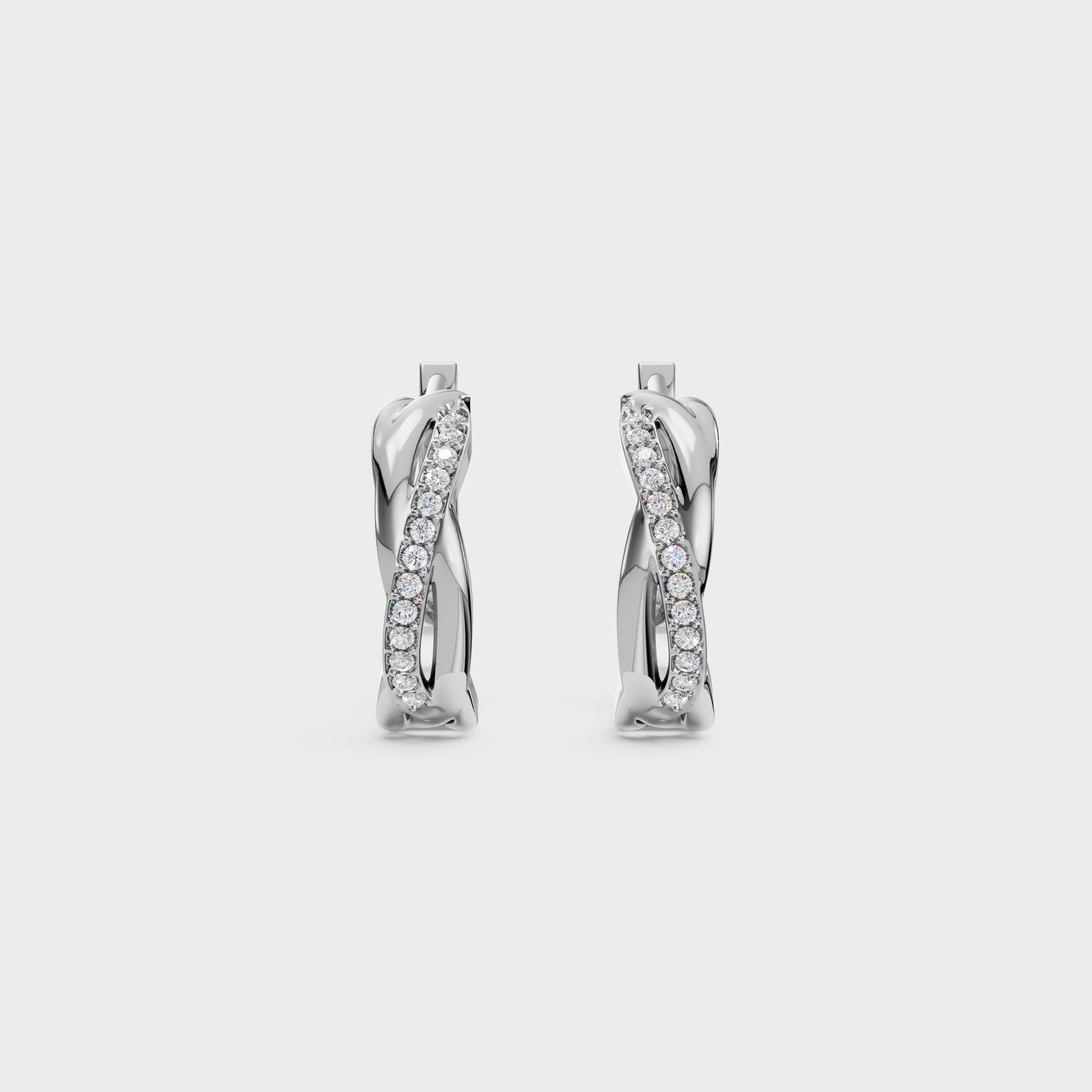 Twist of Sparkle Diamond Hoop Earrings