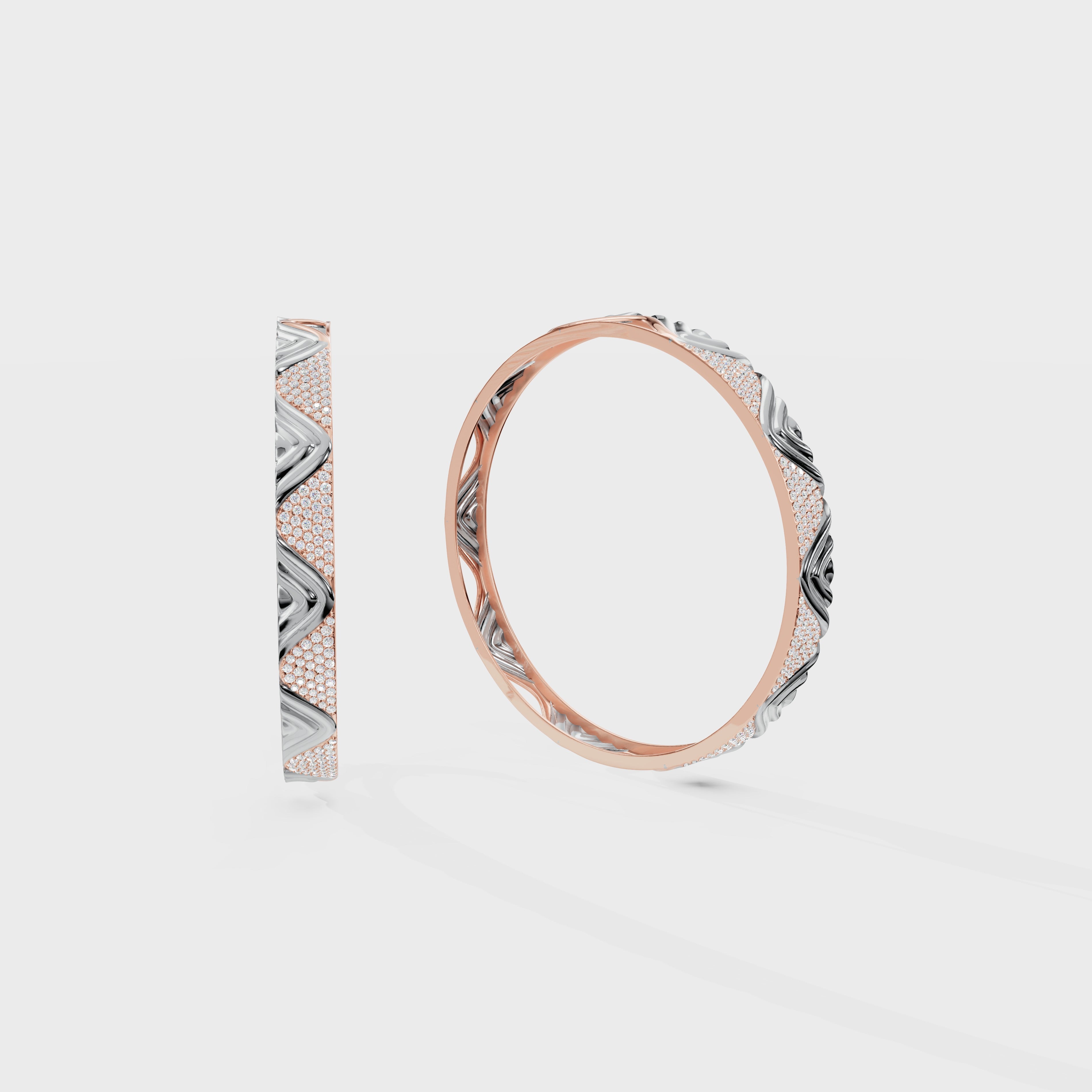 Petal Diamond Wave Elegant Tide Kada Bracelet