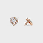 Heart Cut Halo Stud Earrings