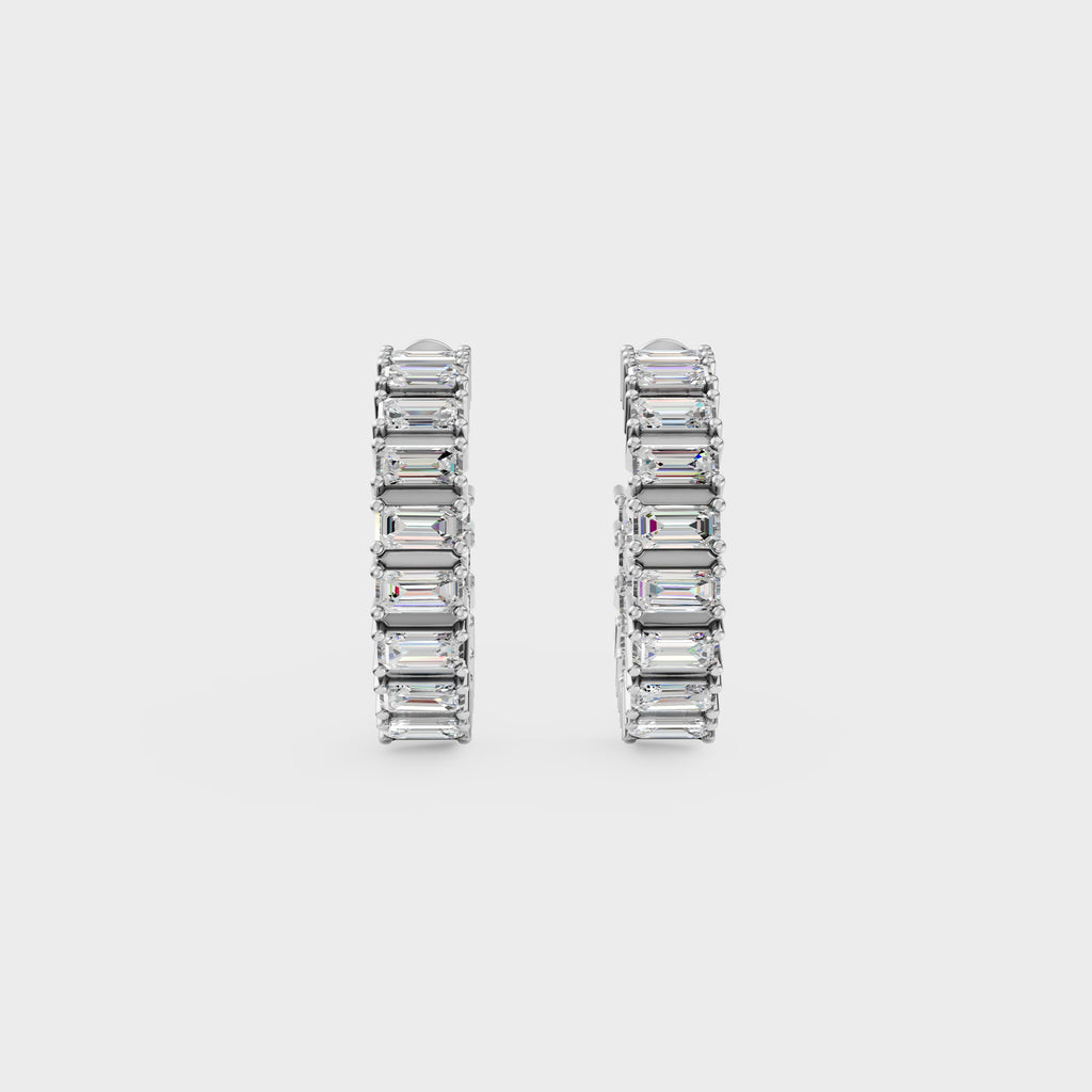 Asymmetrical Radiance Diamond Hoops Earrings