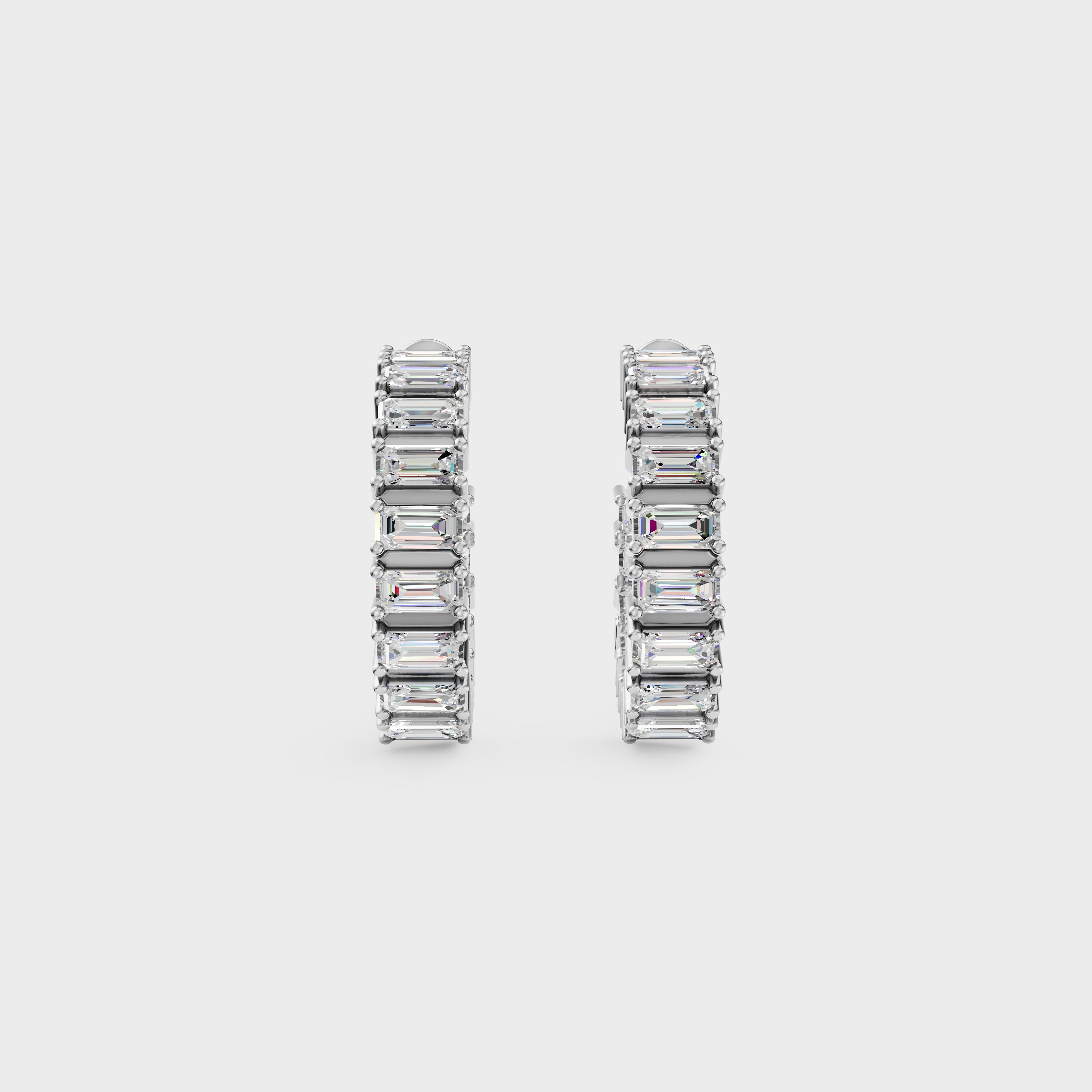 Asymmetrical Radiance Diamond Hoops Earrings