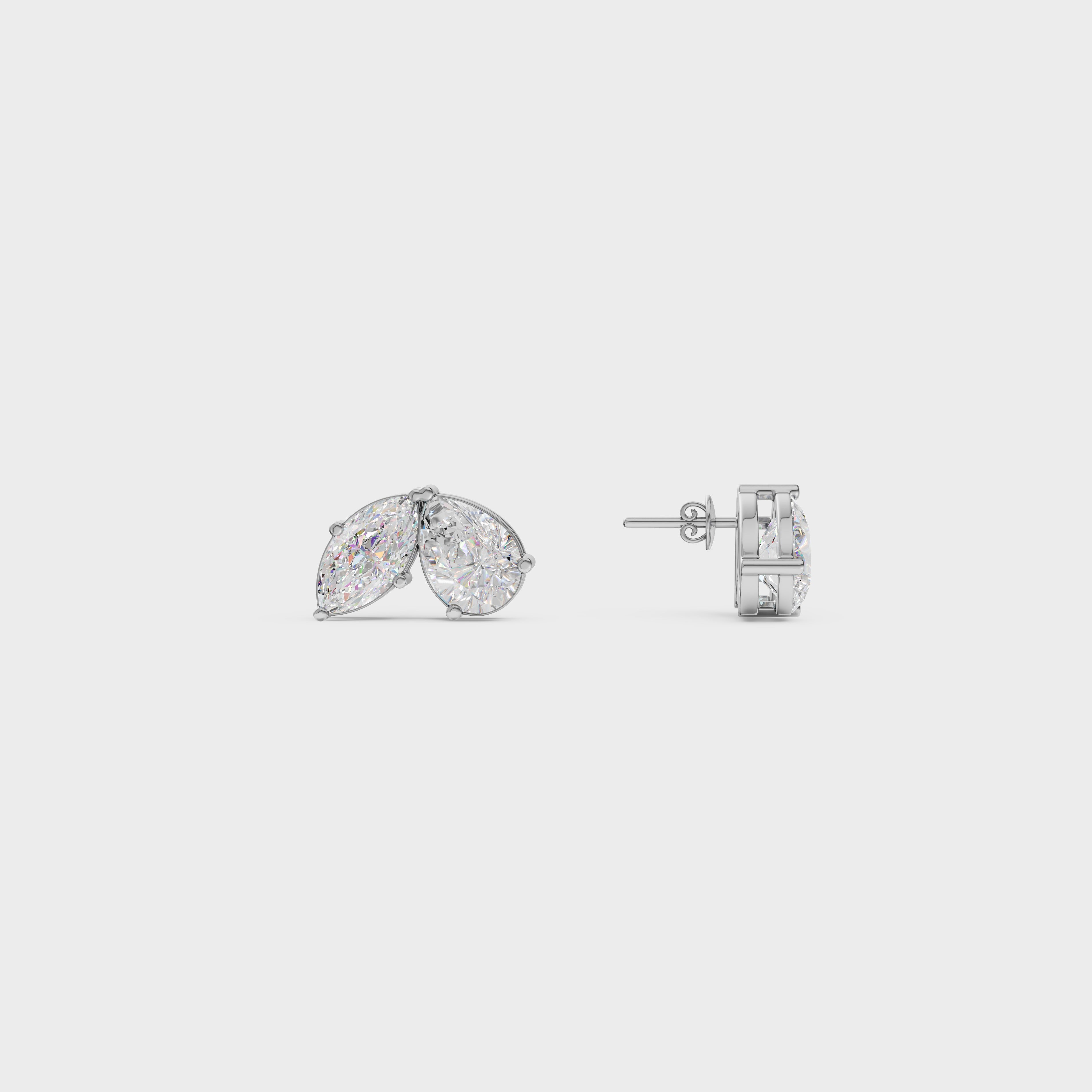 Toi Moi Pear &  Marquise Cut Stud Earrings
