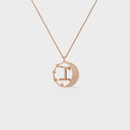 Crescent I Intial Pendant