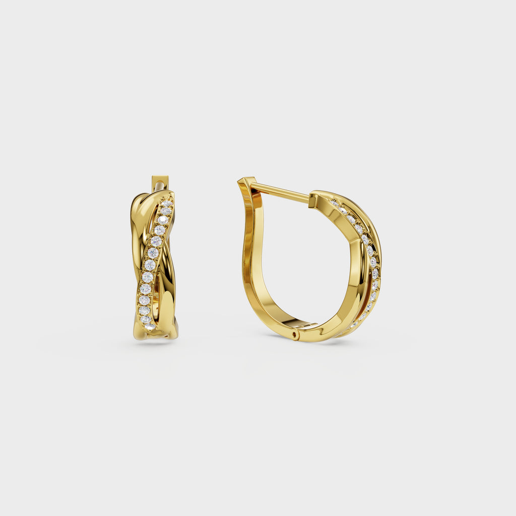 Twist of Sparkle Diamond Hoop Earrings