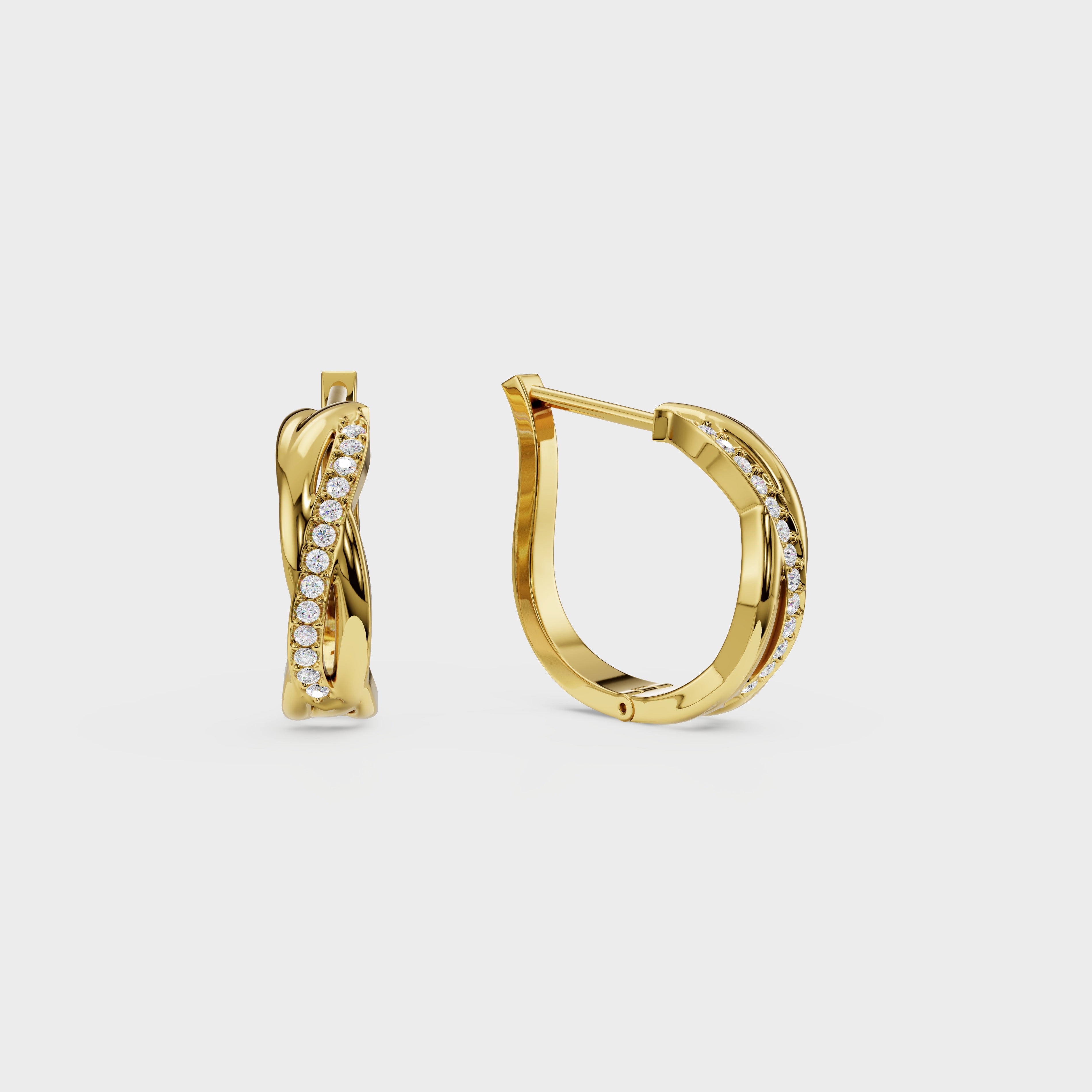Twist of Sparkle Diamond Hoop Earrings