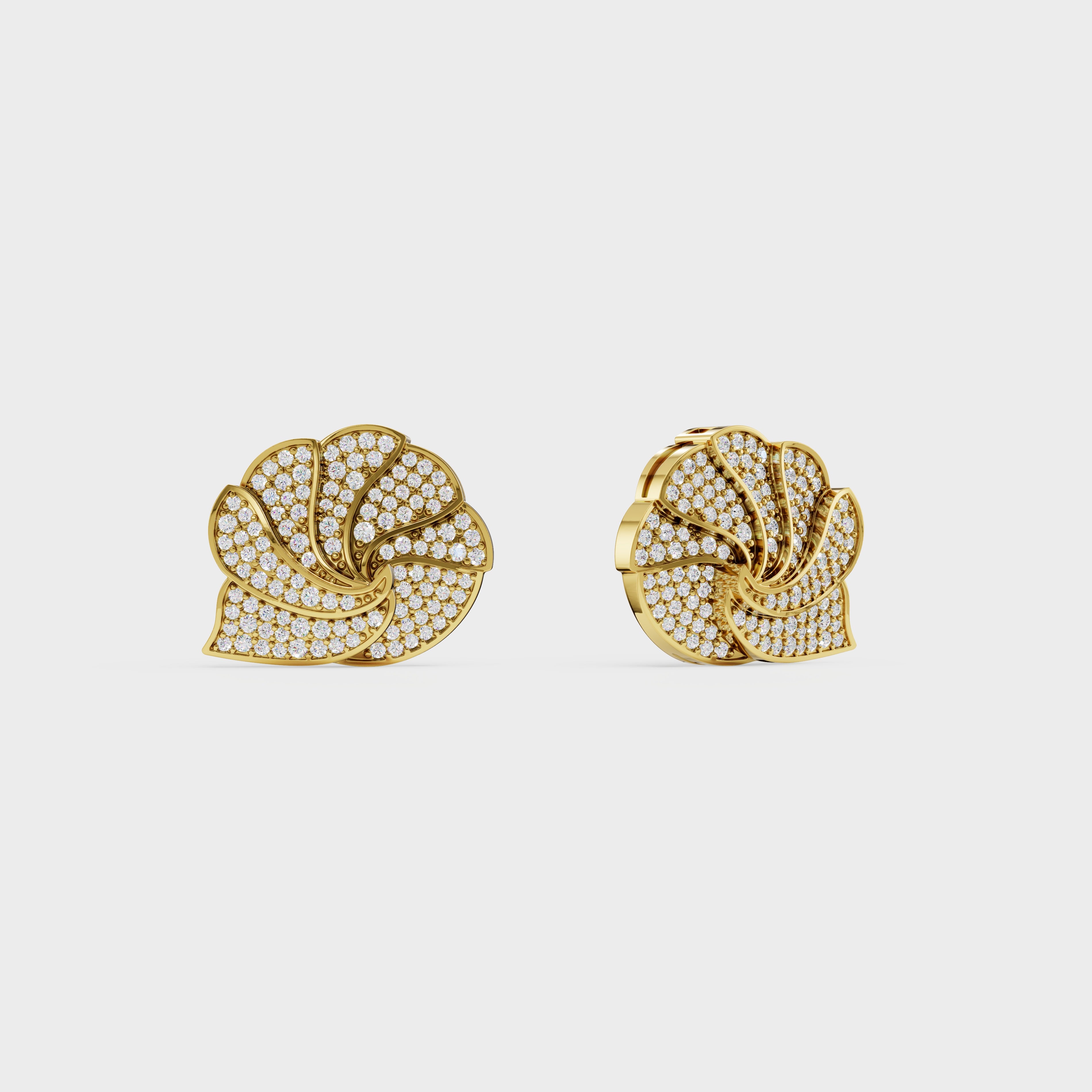 Shell inspired Diamond Ear Tops