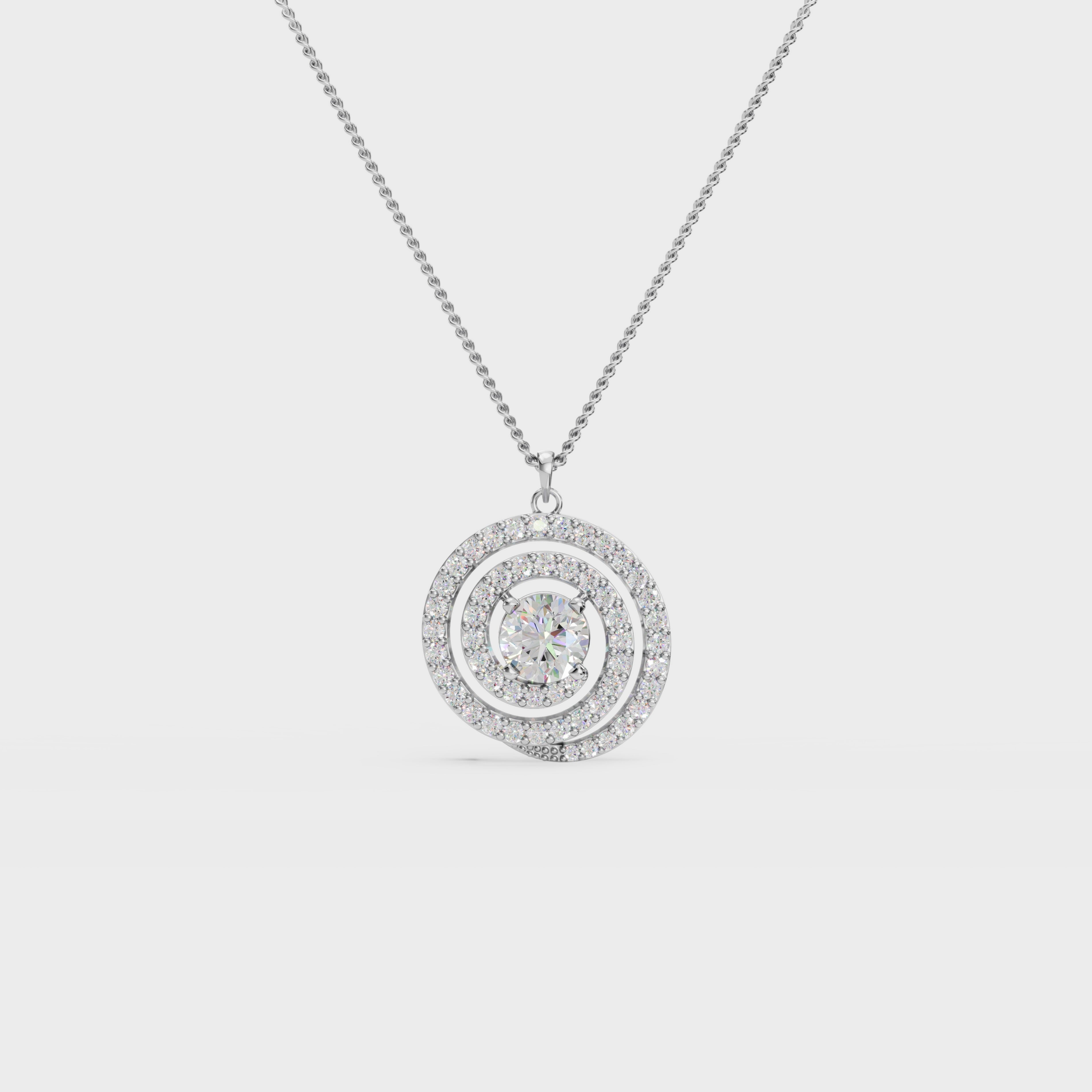 1ct infinity circles diamond pendant