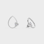 Heart in Teardrop Stud Earring
